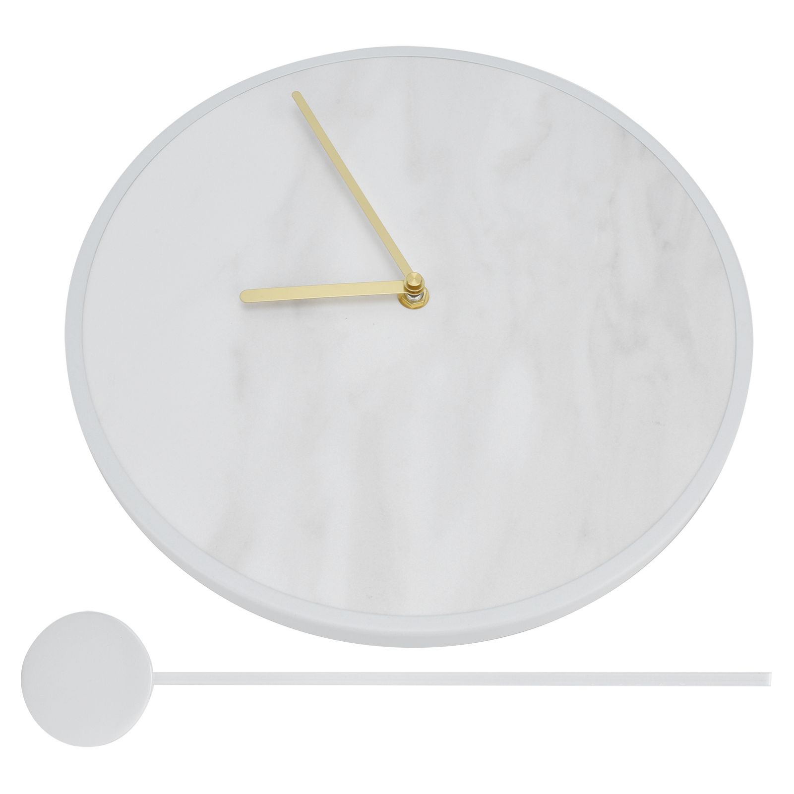 Modern Slate Wall Clock with Metal Frame Marble Pattern Swing Wall Clock for view 7