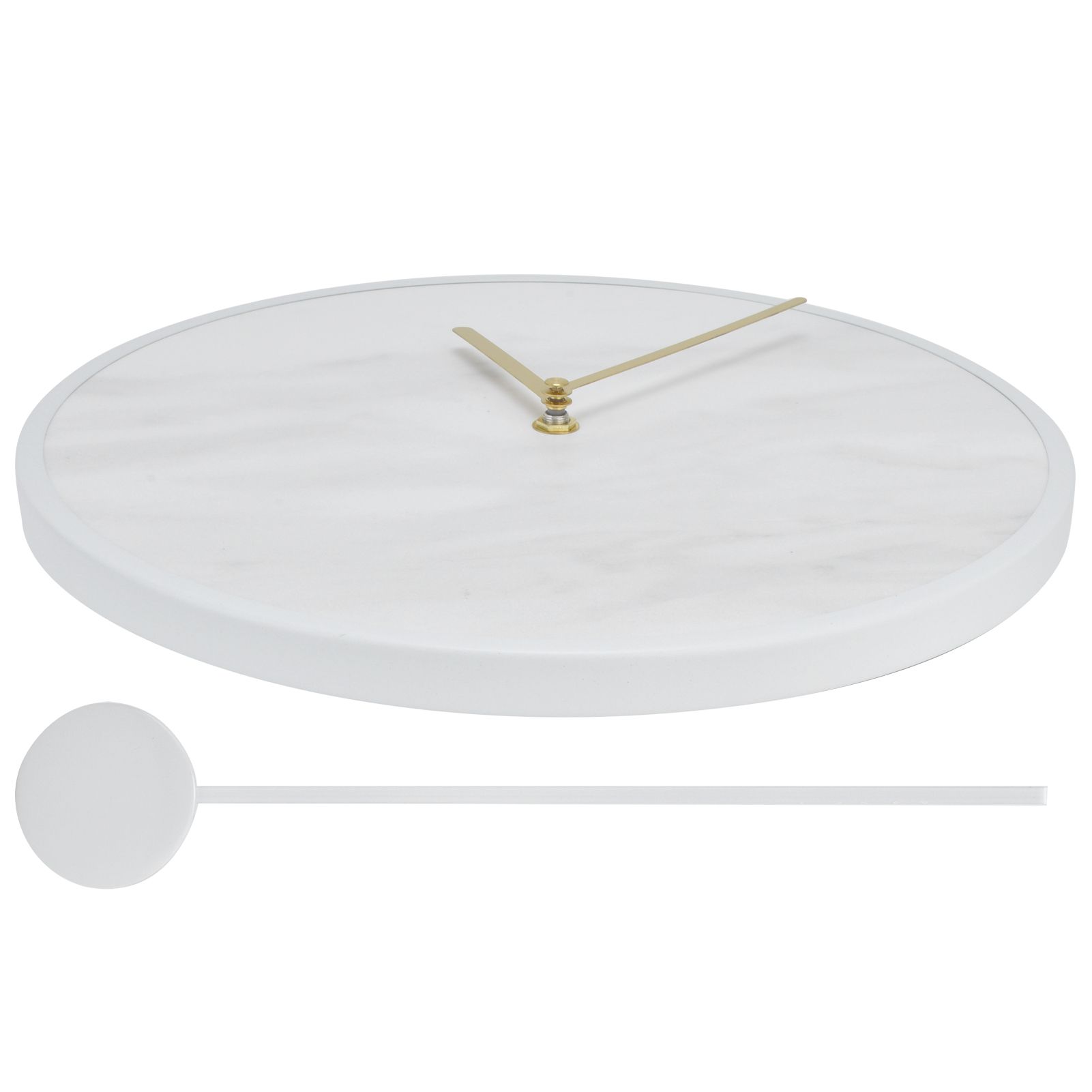 Modern Slate Wall Clock with Metal Frame Marble Pattern Swing Wall Clock for view 8