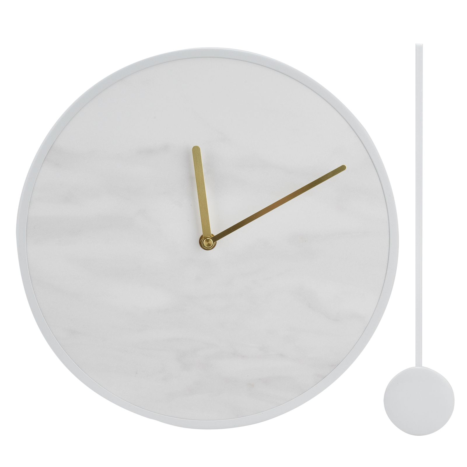 Modern Slate Wall Clock with Metal Frame Marble Pattern Swing Wall Clock for view 9