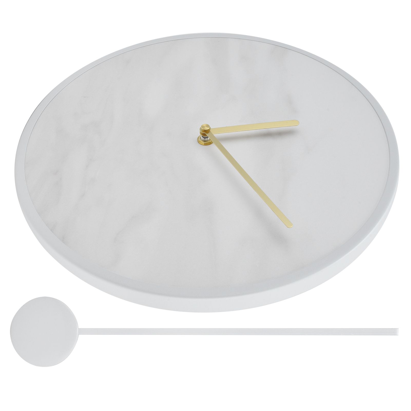 Modern Slate Wall Clock with Metal Frame Marble Pattern Swing Wall Clock for view 10