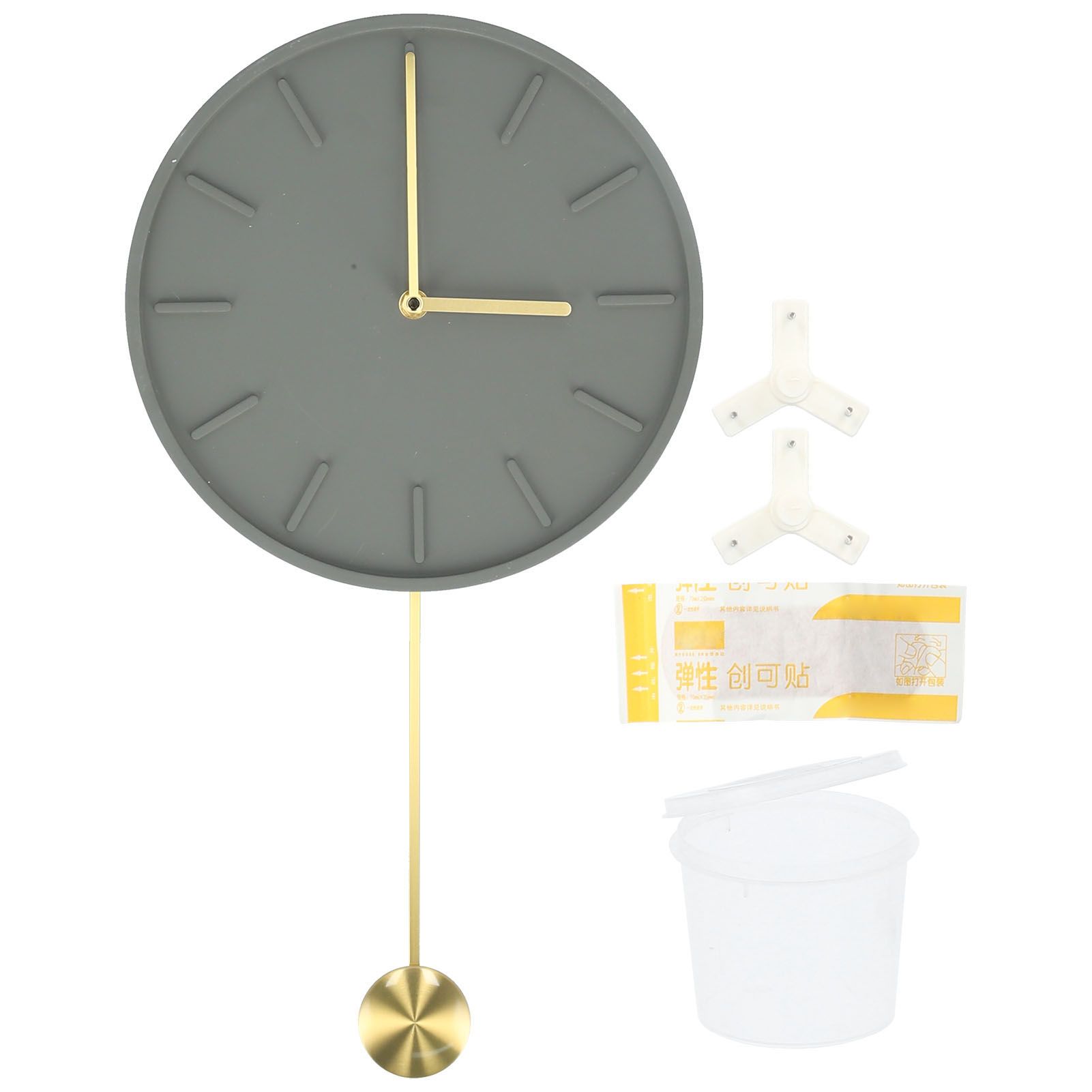 Modern Wall Clock Hanging Round Clock with Large Pendulum for Kitchen Coffee view 2