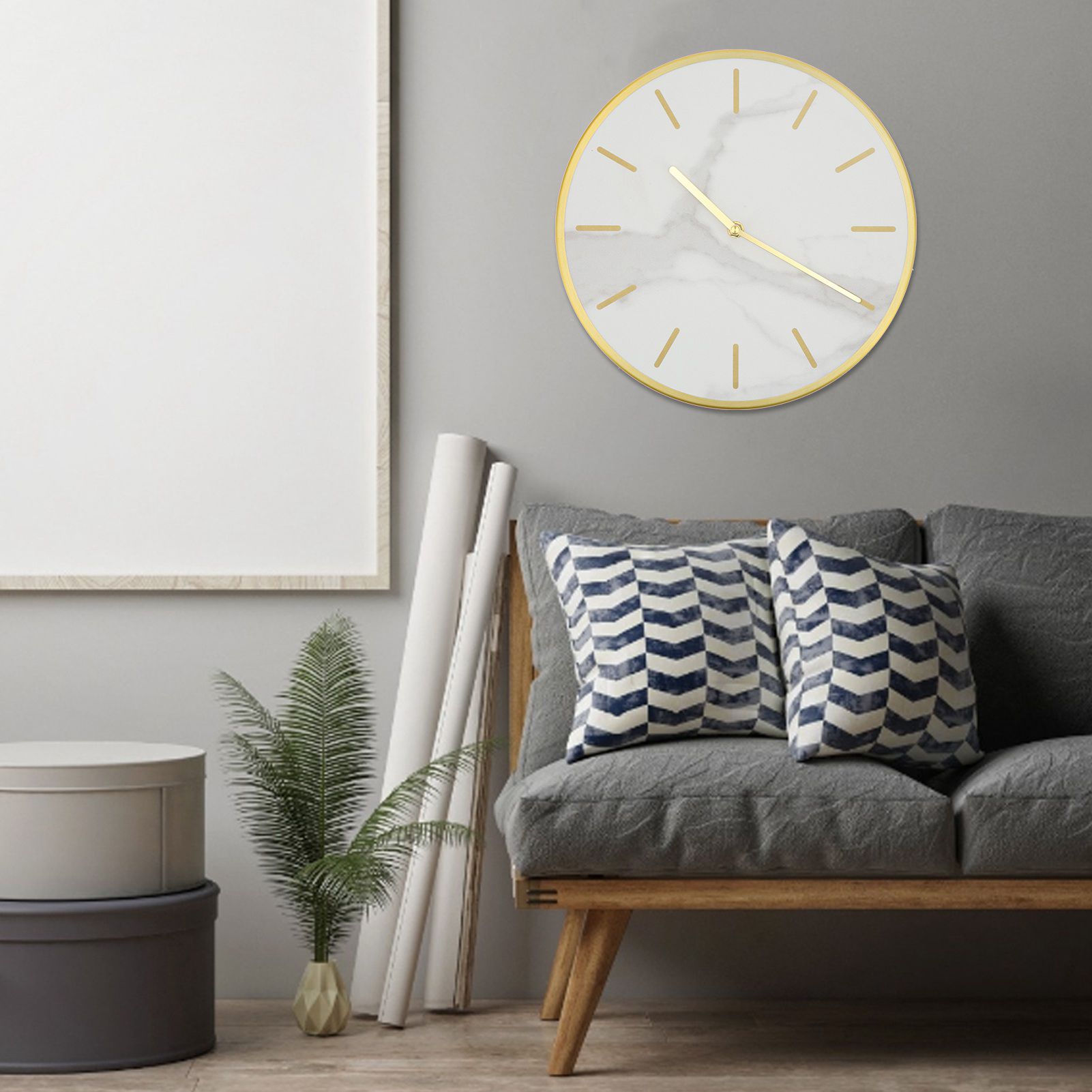 Modern Wall Clock with Large Pendulum Round Mute Hanging Clock for Home Bar Cafes view 12