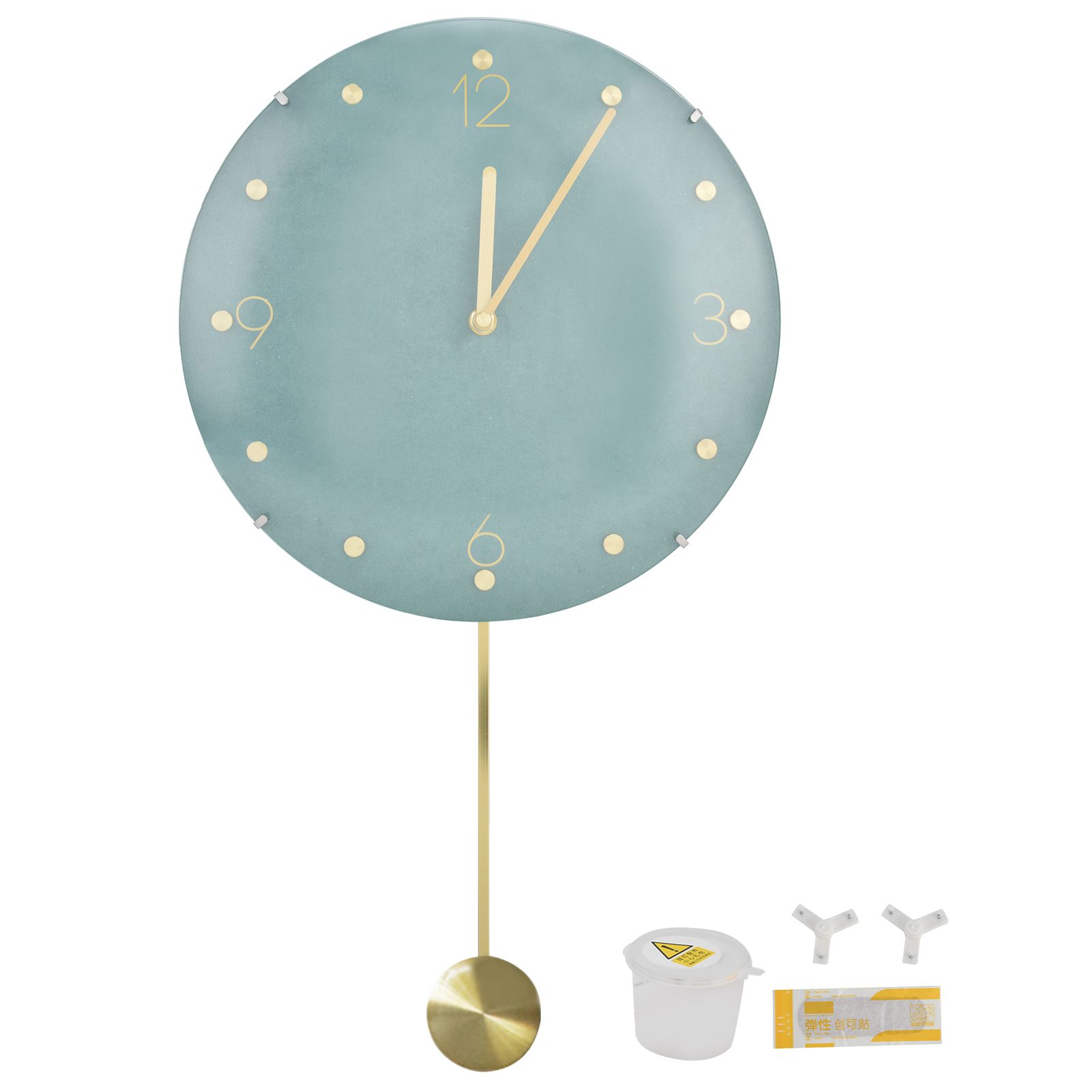 Modern Hanging Clock Framless Round Wall Pendulum Clock for Home Bar Shop view 2