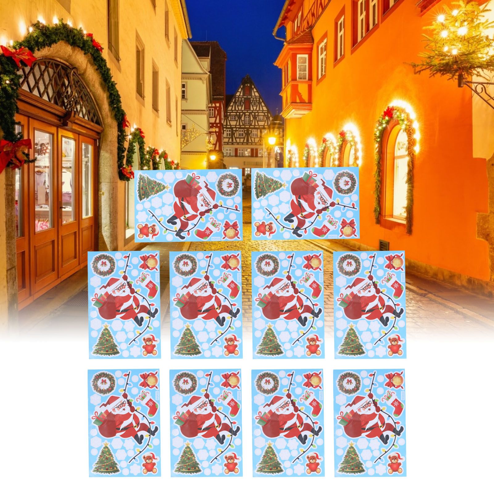 10Pcs Christmas Man Decoration Stickers SelfAdhesive Wall Decal Wall Sticker view 11