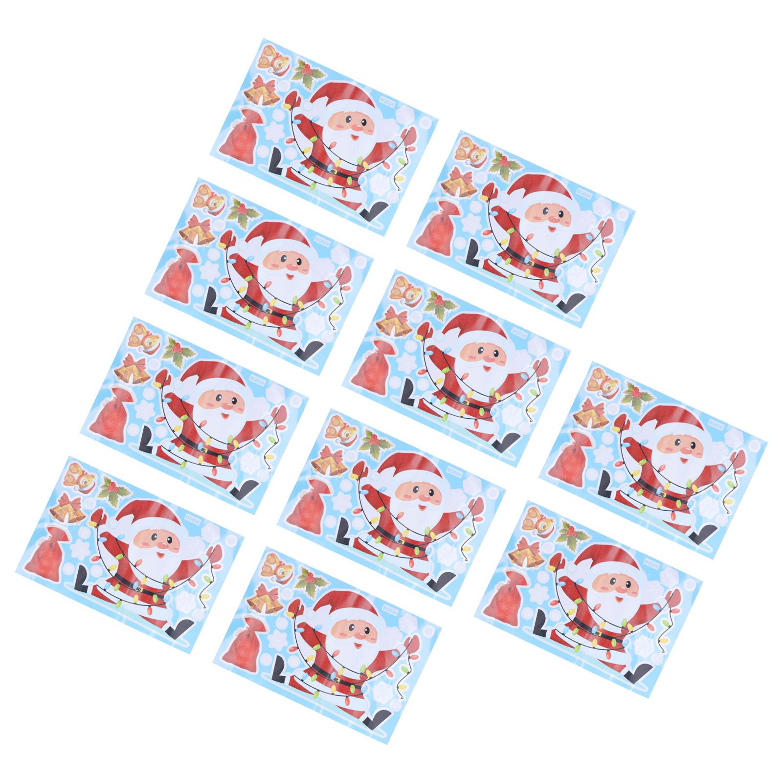 10Pcs Storefront Christmas Man Decoration Sticker SelfAdhesive Showcase — image 1