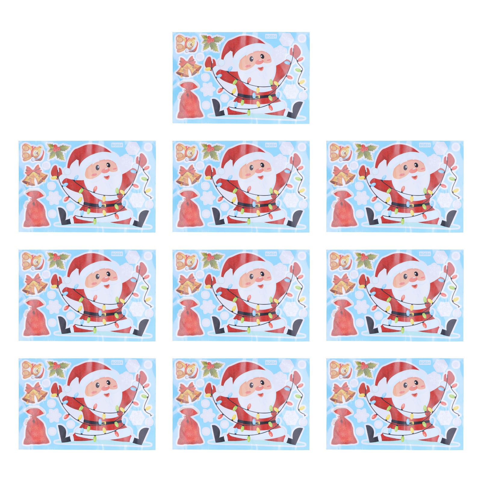 10Pcs Storefront Christmas Man Decoration Sticker SelfAdhesive Showcase view 2