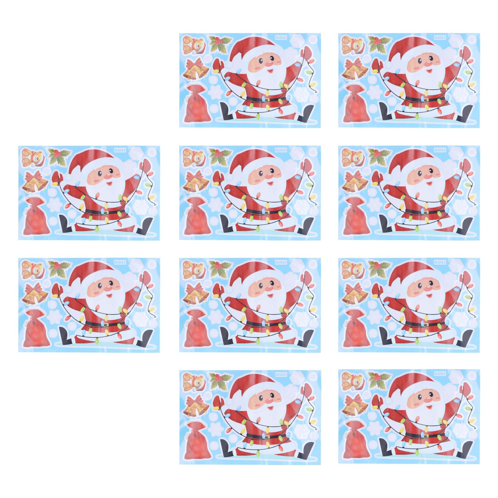 10Pcs Storefront Christmas Man Decoration Sticker SelfAdhesive Showcase view 4
