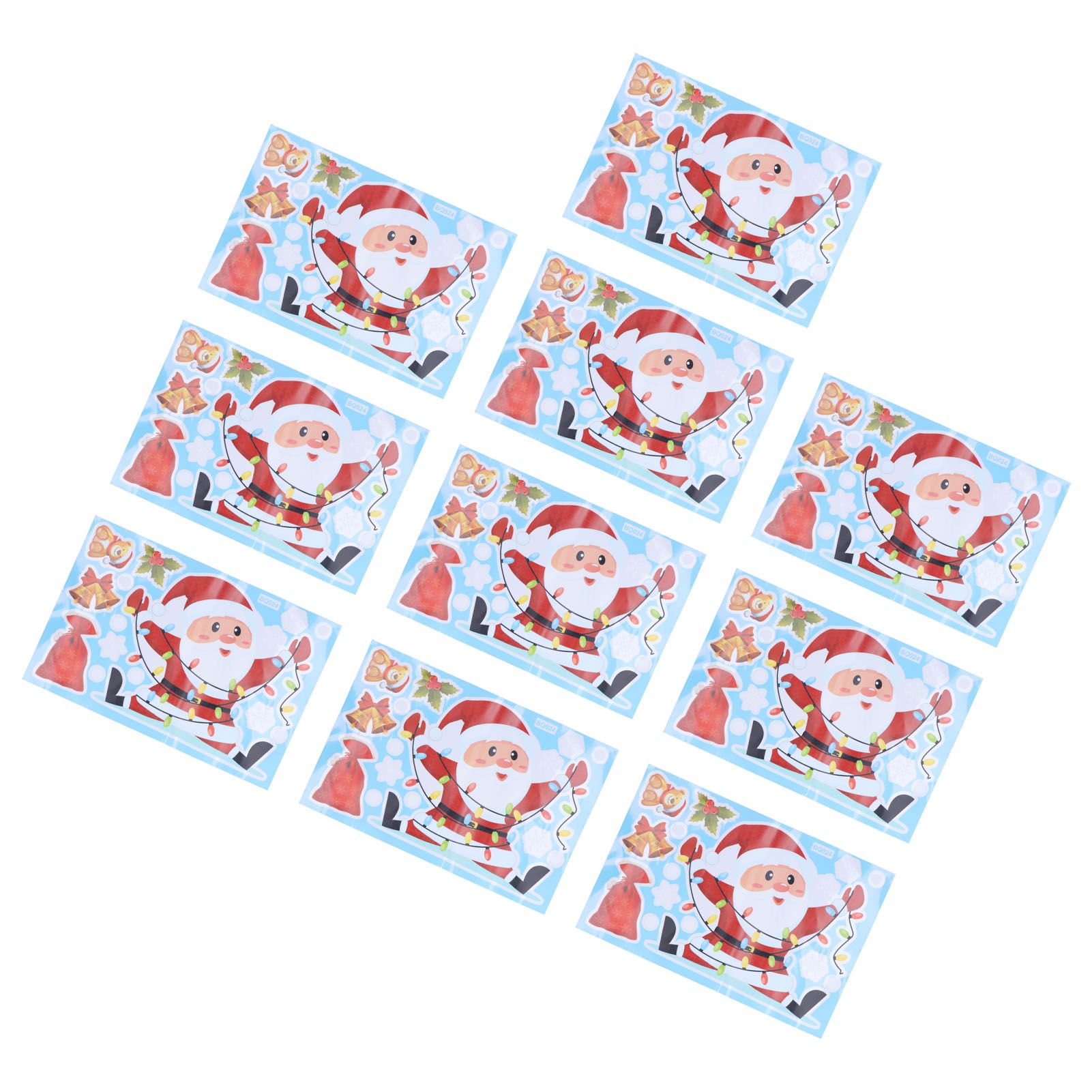 10Pcs Storefront Christmas Man Decoration Sticker SelfAdhesive Showcase view 5