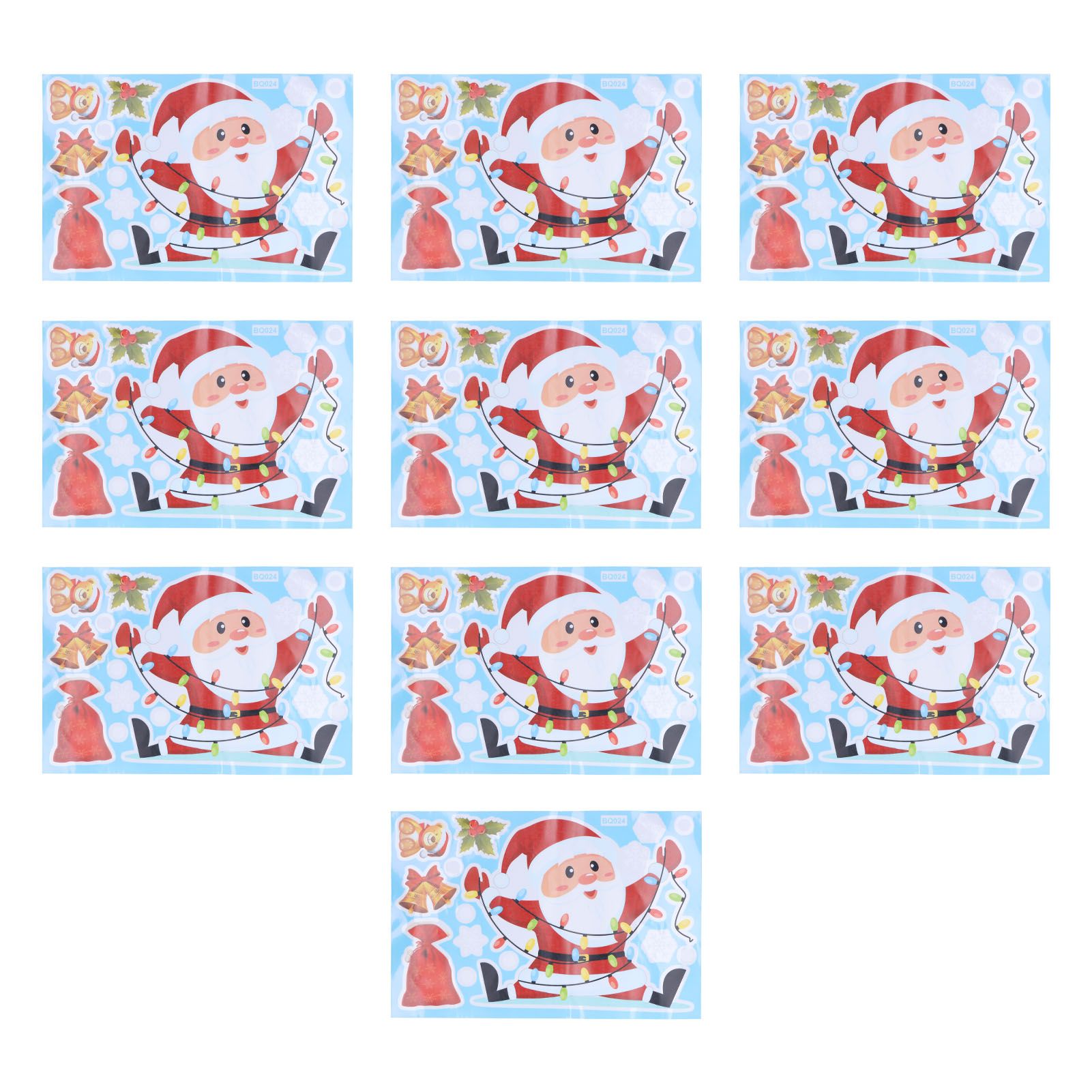 10Pcs Storefront Christmas Man Decoration Sticker SelfAdhesive Showcase view 7