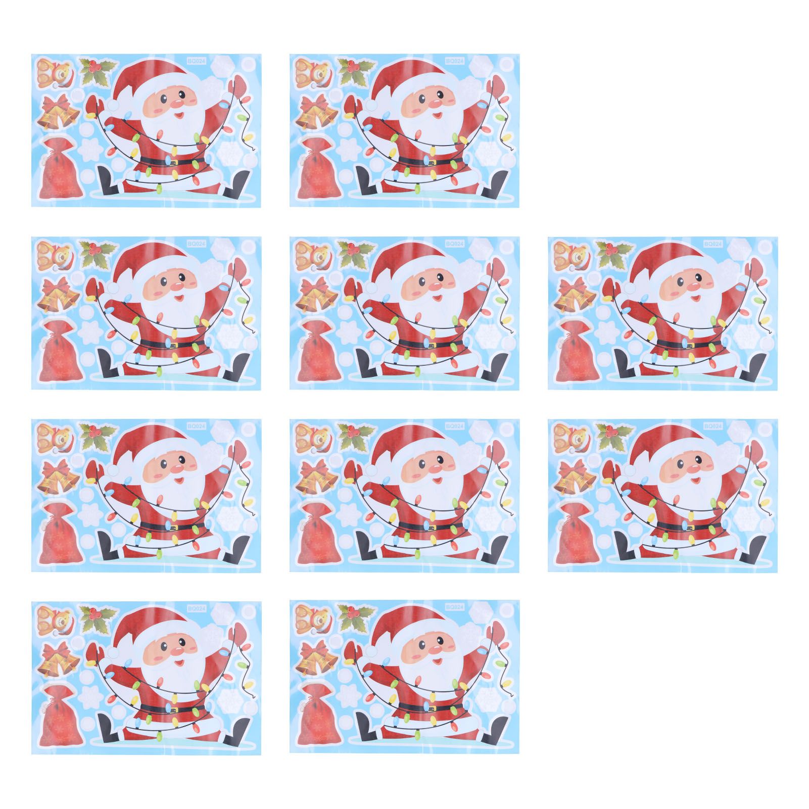 10Pcs Storefront Christmas Man Decoration Sticker SelfAdhesive Showcase view 10