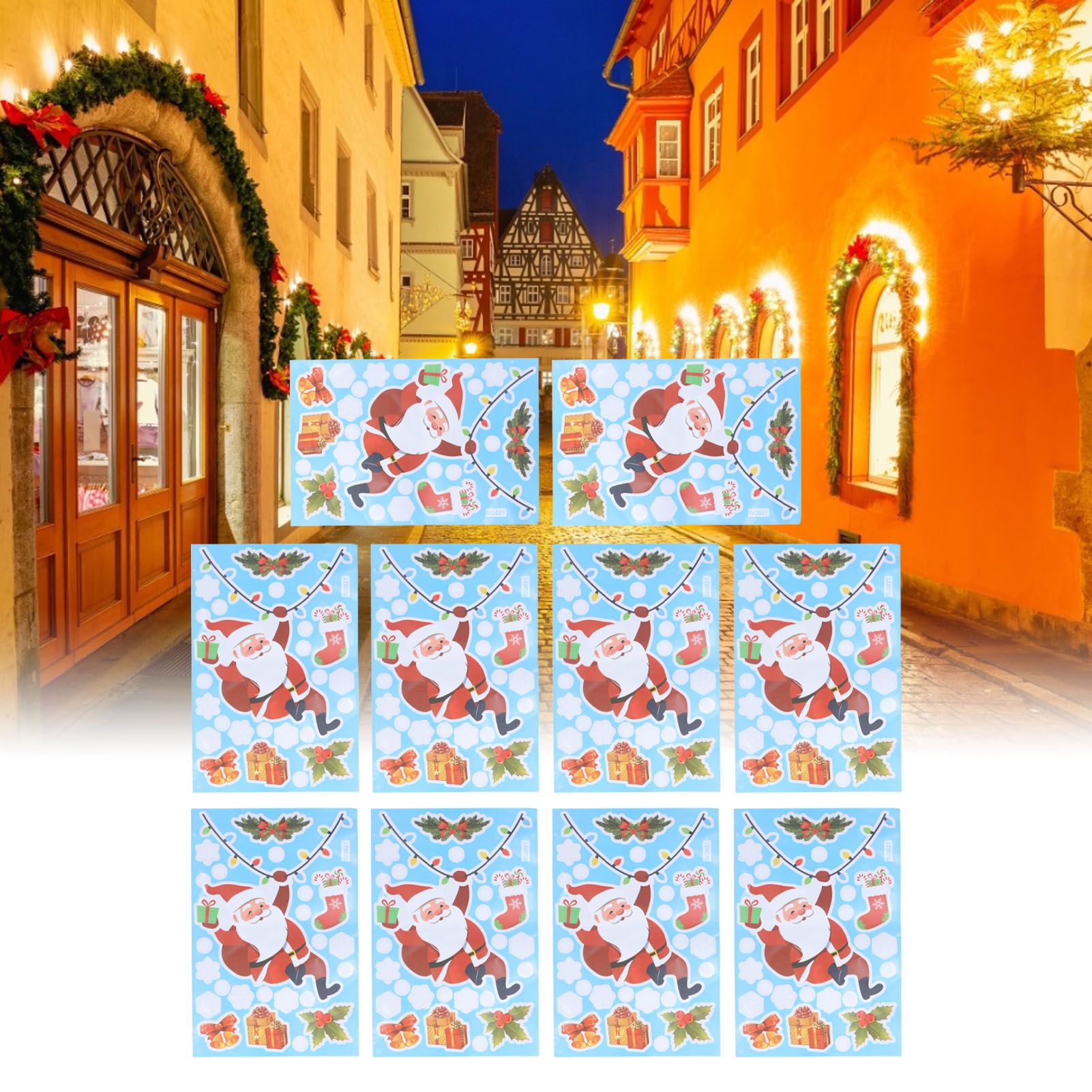 10Pcs Christmas Window Stickers SelfAdhesive Wall Decal Wall Sticker for Home view 11
