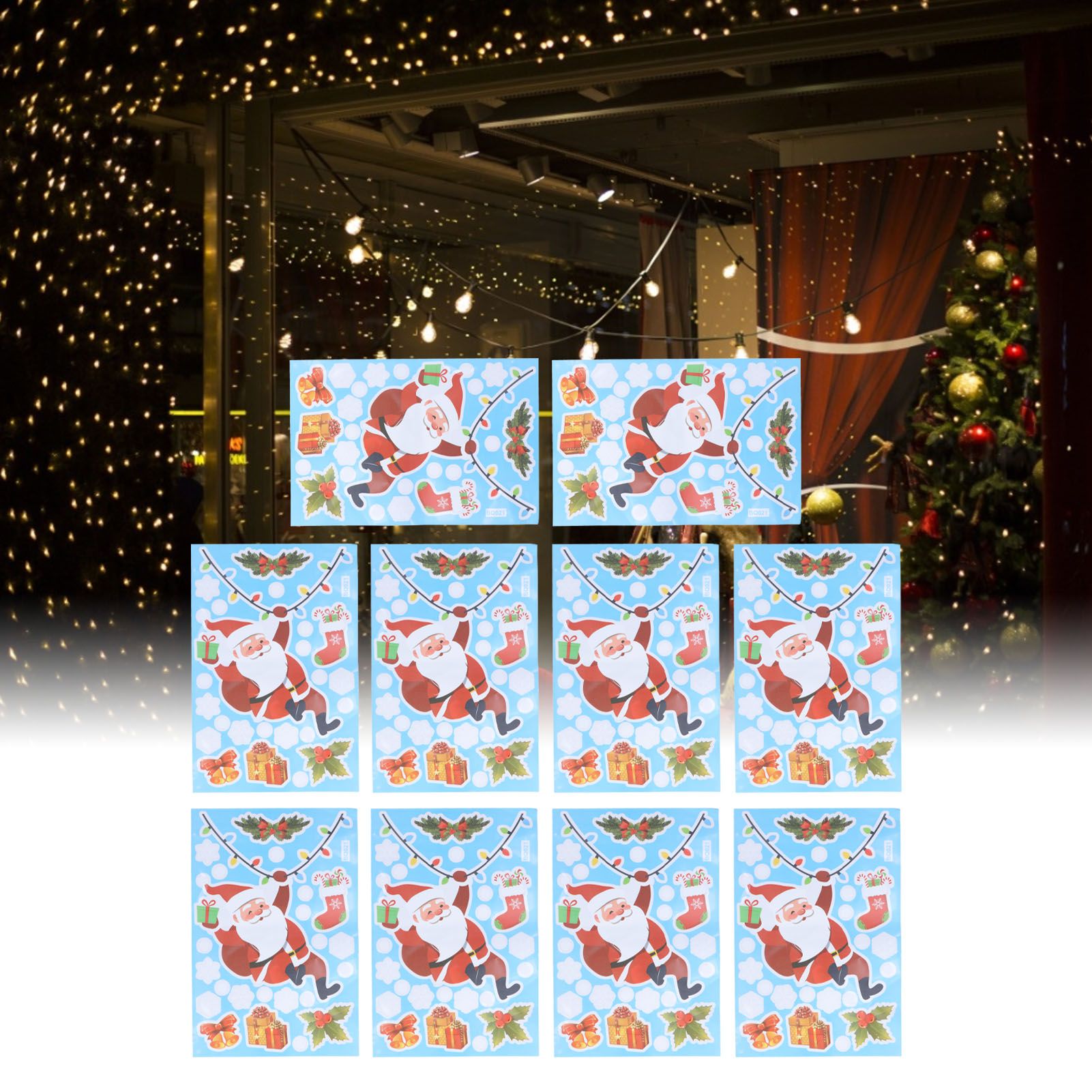 10Pcs Christmas Window Stickers SelfAdhesive Wall Decal Wall Sticker for Home view 12