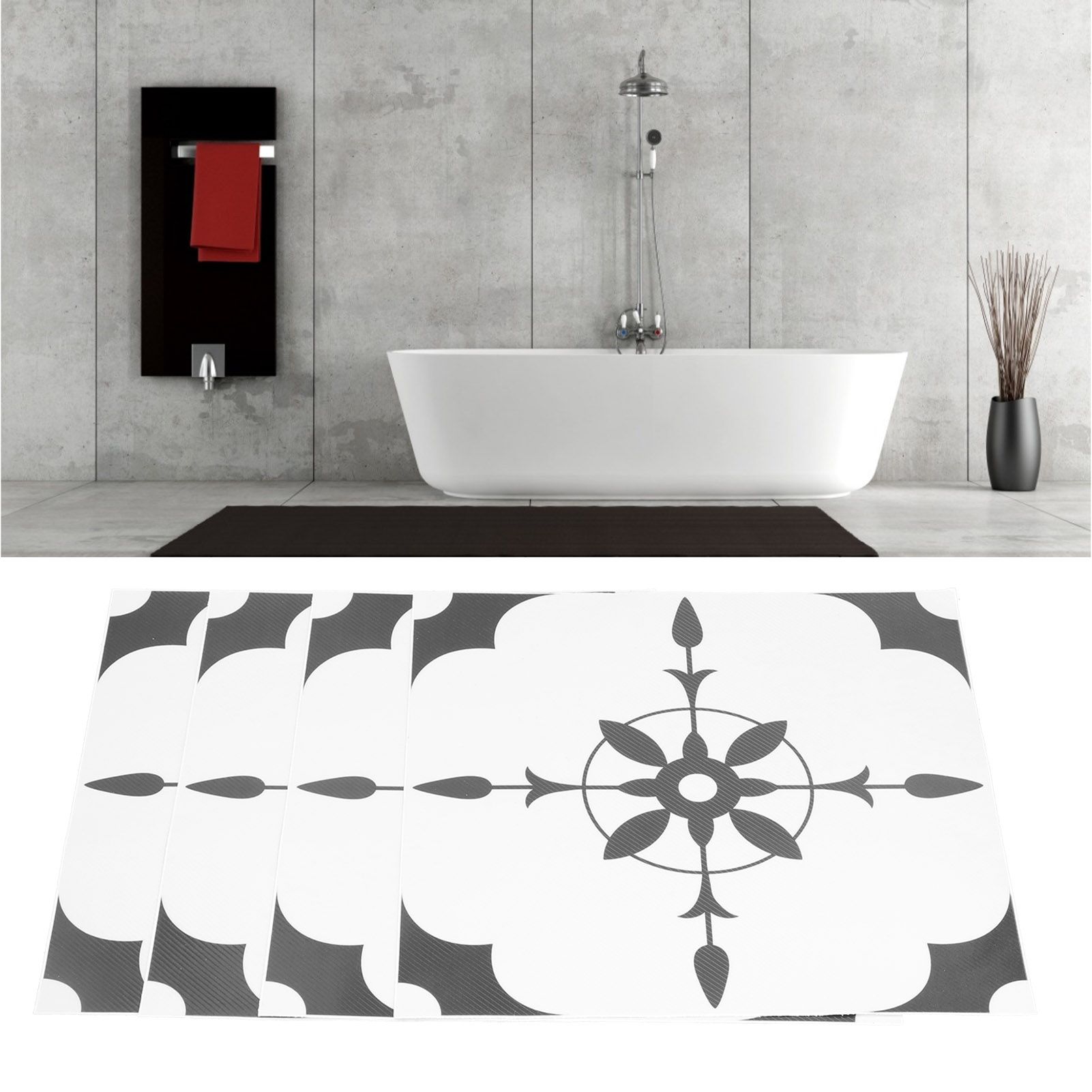 4Pcs Wall Sticker SelfAdhesive Wallpaper DIY NonSlip Floor Sticker for view 12