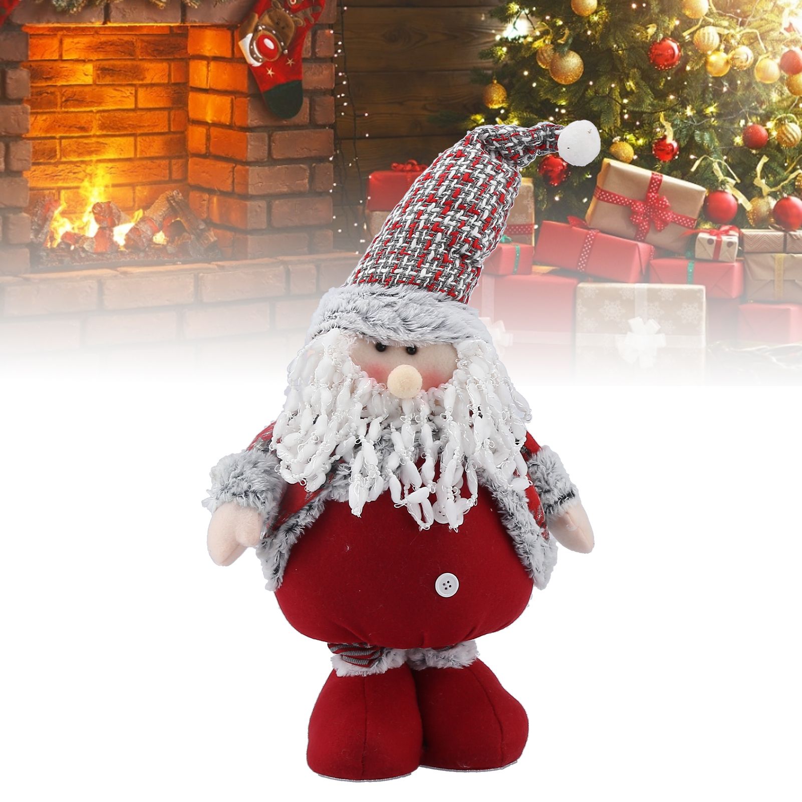 Retractable Standing Santa Claus Doll Christmas Ornament Home Decoration for view 11