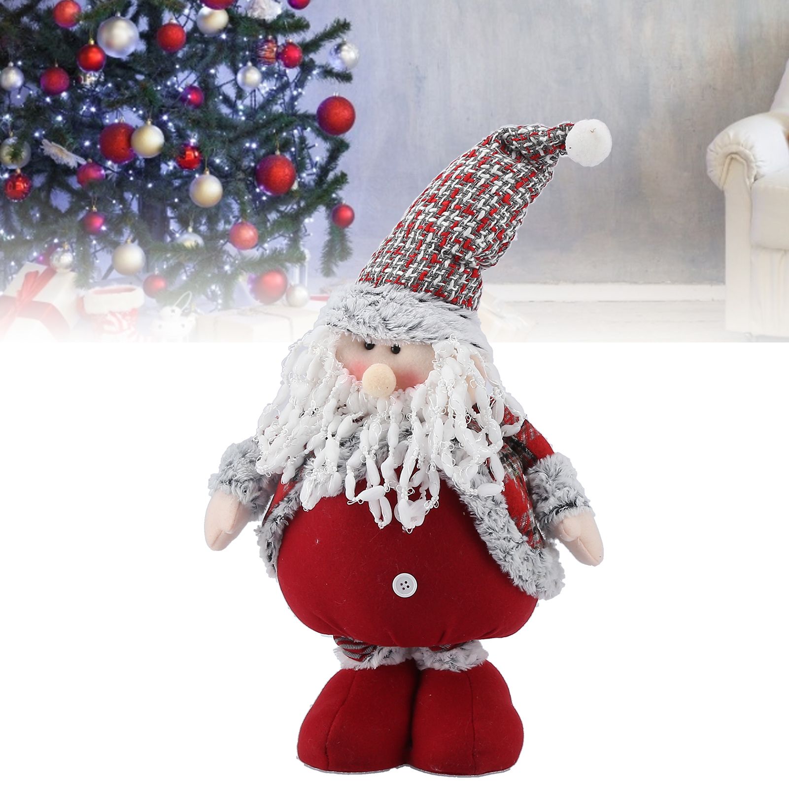 Retractable Standing Santa Claus Doll Christmas Ornament Home Decoration for view 12