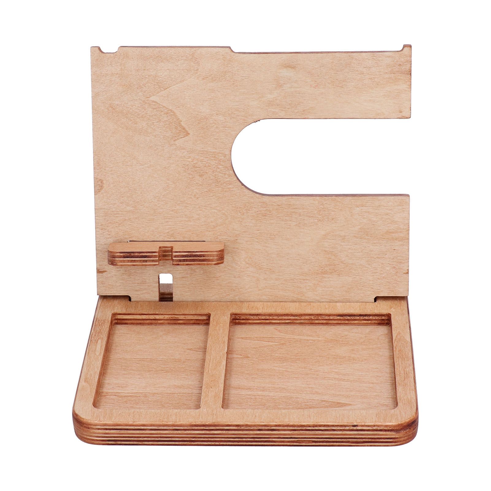 Wood Phone Docking Station Key Holder Desktop Storage Organizer Surface