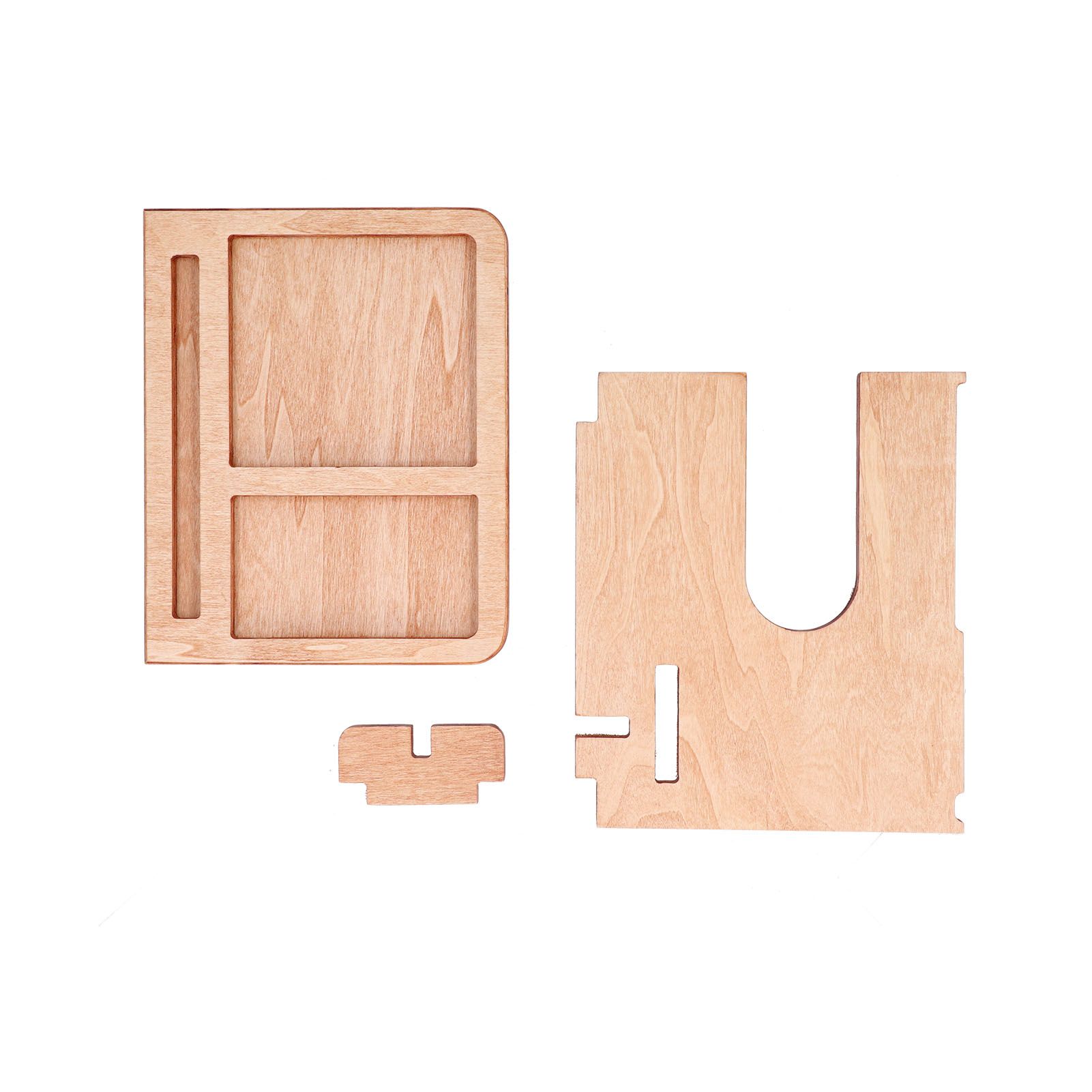 Wood Phone Docking Station Key Holder Desktop Storage Organizer Surface view 2