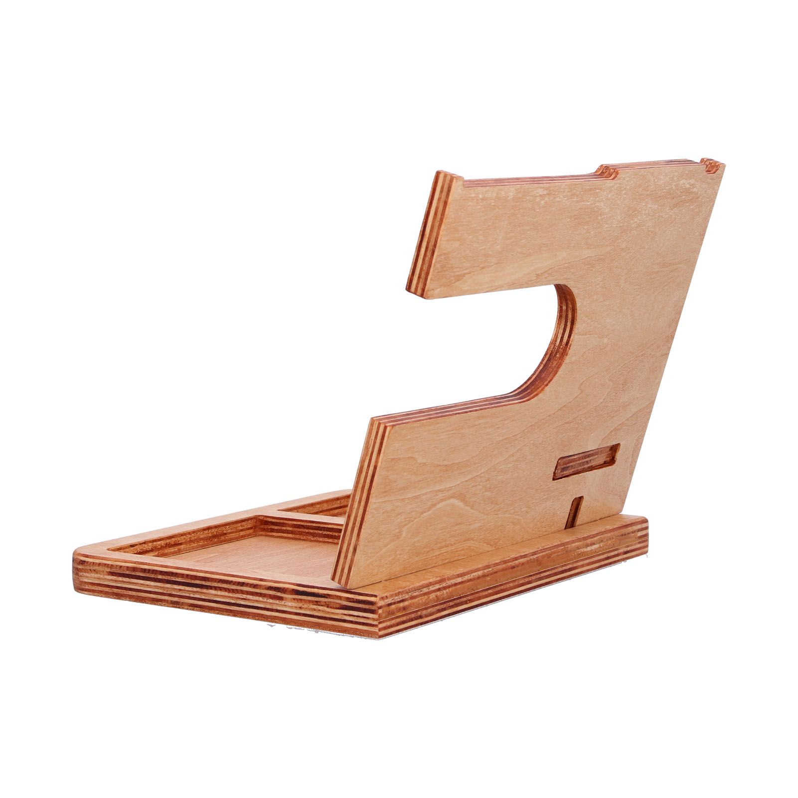 Wood Phone Docking Station Key Holder Desktop Storage Organizer Surface view 3