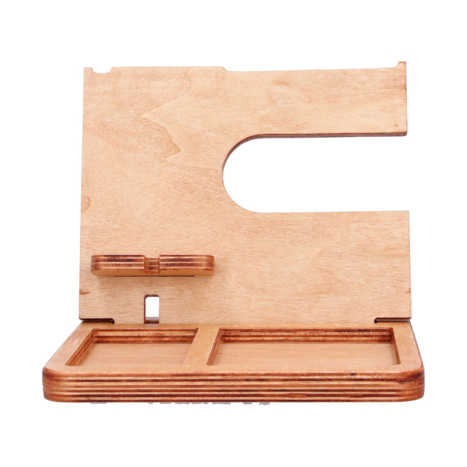 Wood Phone Docking Station Key Holder Desktop Storage Organizer Surface view 7