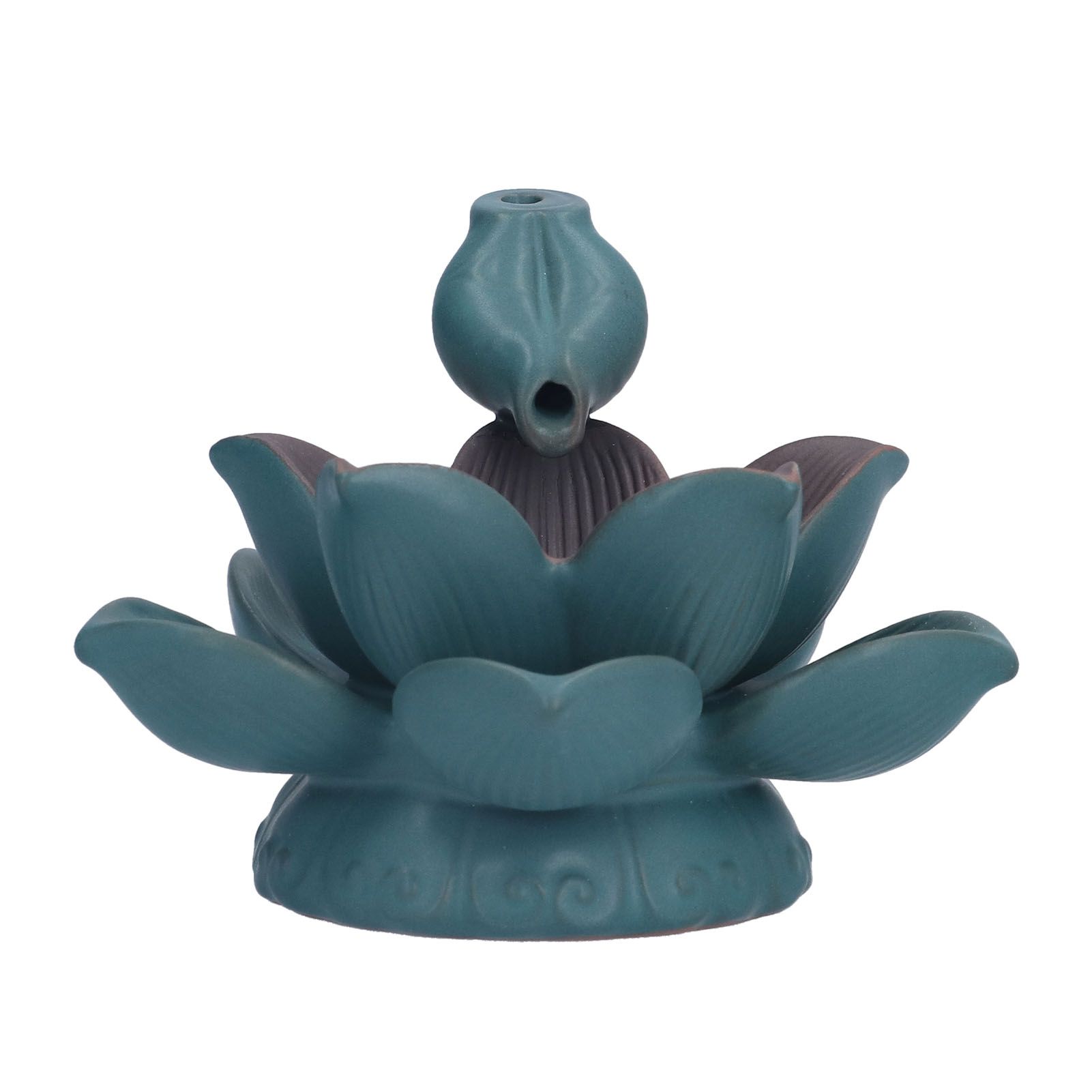 Lotus Shape Backflow Burner 7‑Color LED Light Incense Burner Desktop Ornament view 3