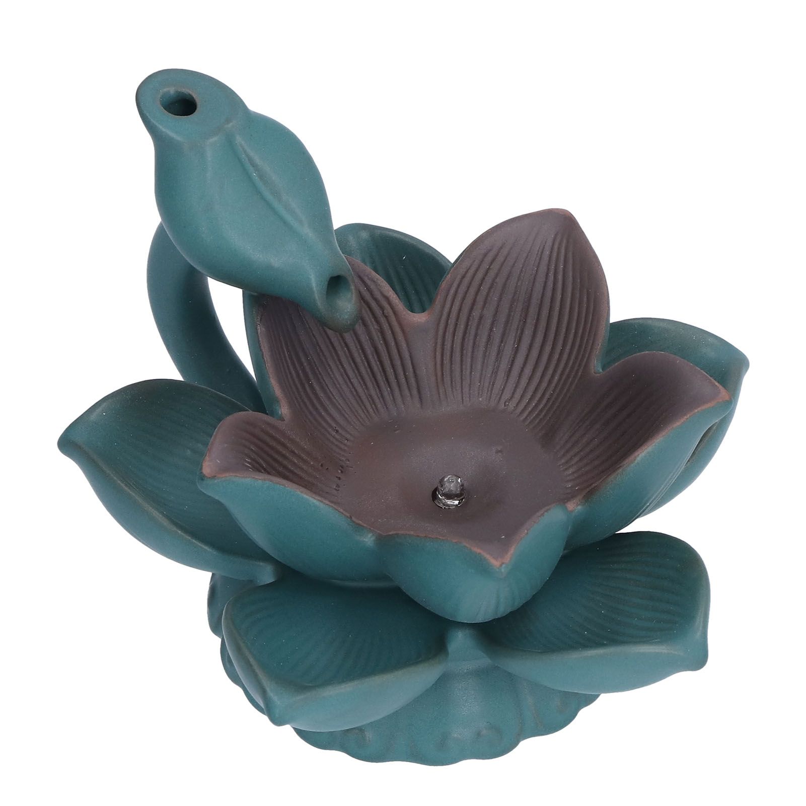 Lotus Shape Backflow Burner 7‑Color LED Light Incense Burner Desktop Ornament view 4