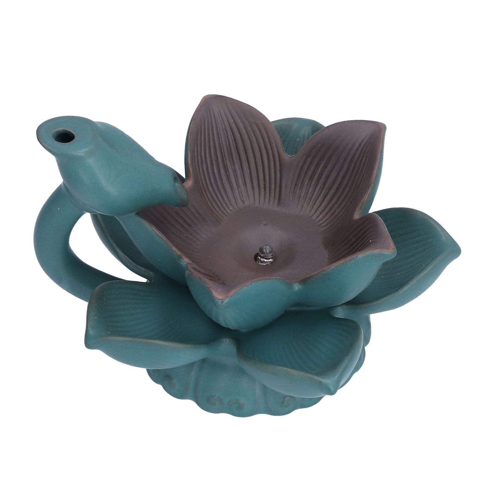 Lotus Shape Backflow Burner 7‑Color LED Light Incense Burner Desktop Ornament view 5