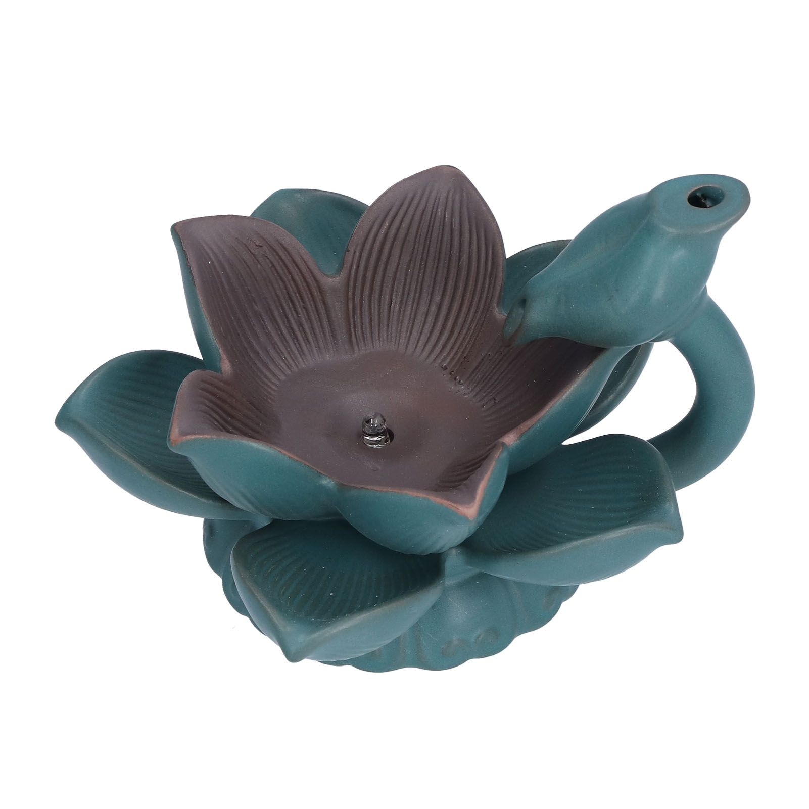 Lotus Shape Backflow Burner 7‑Color LED Light Incense Burner Desktop Ornament view 6