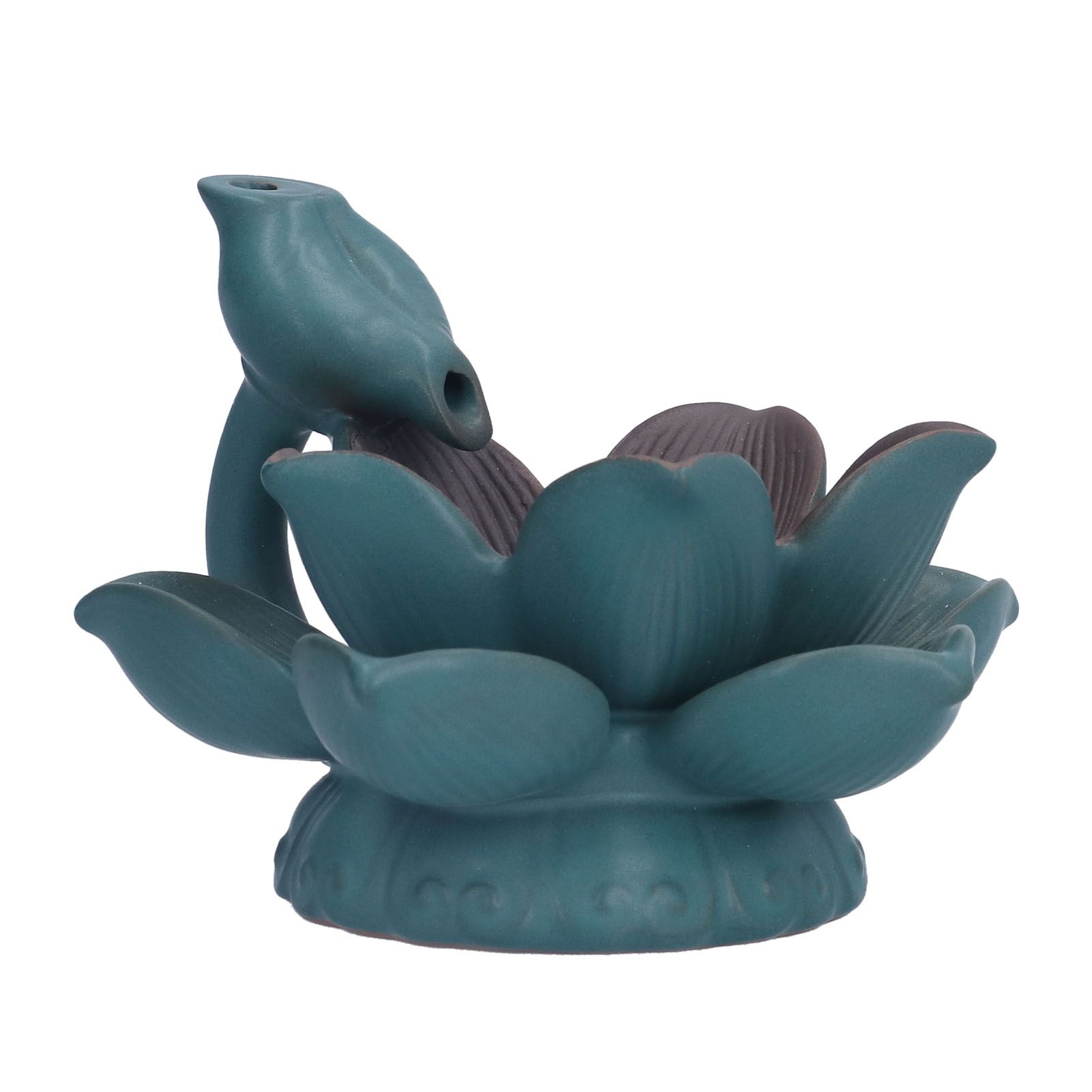 Lotus Shape Backflow Burner 7‑Color LED Light Incense Burner Desktop Ornament view 7