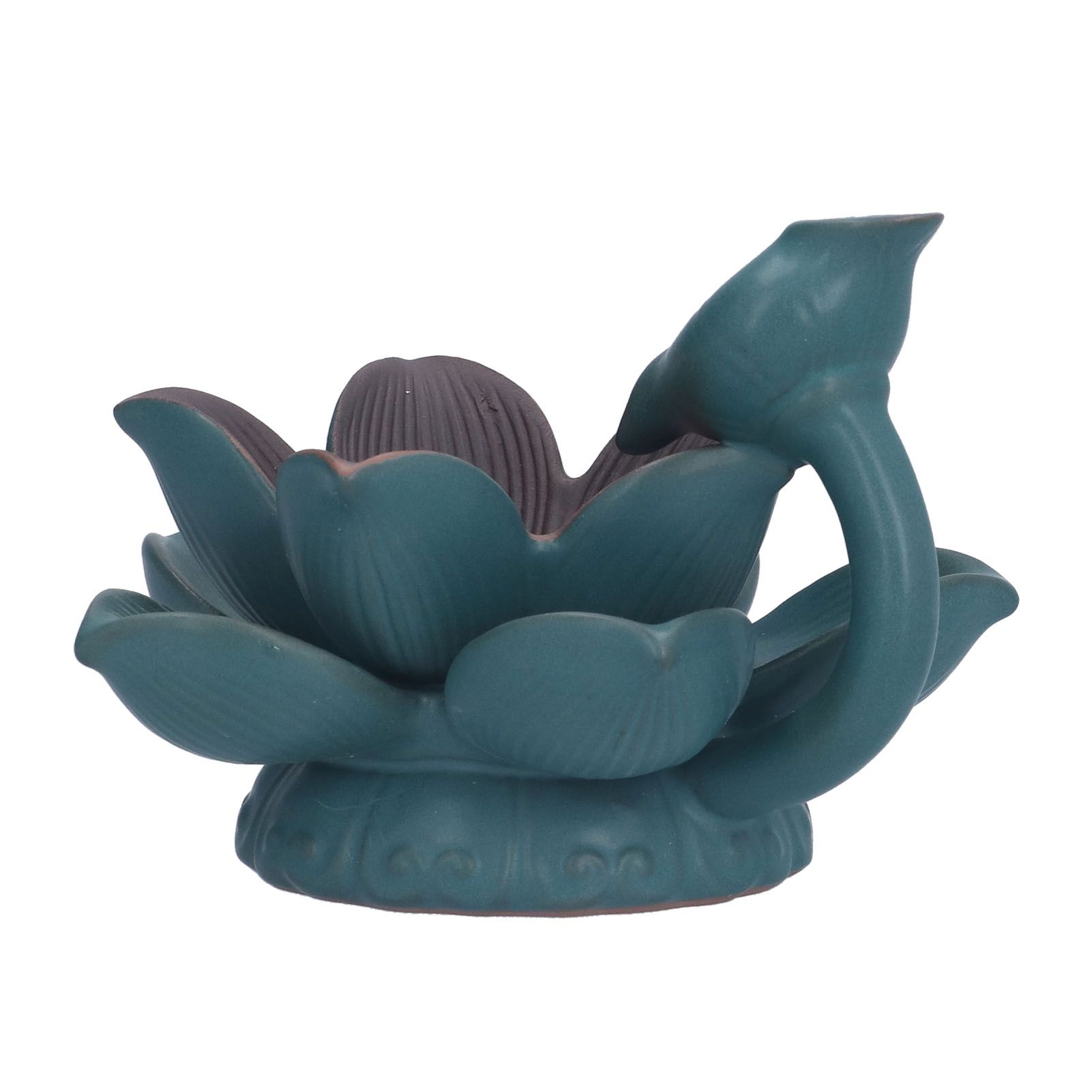 Lotus Shape Backflow Burner 7‑Color LED Light Incense Burner Desktop Ornament view 8