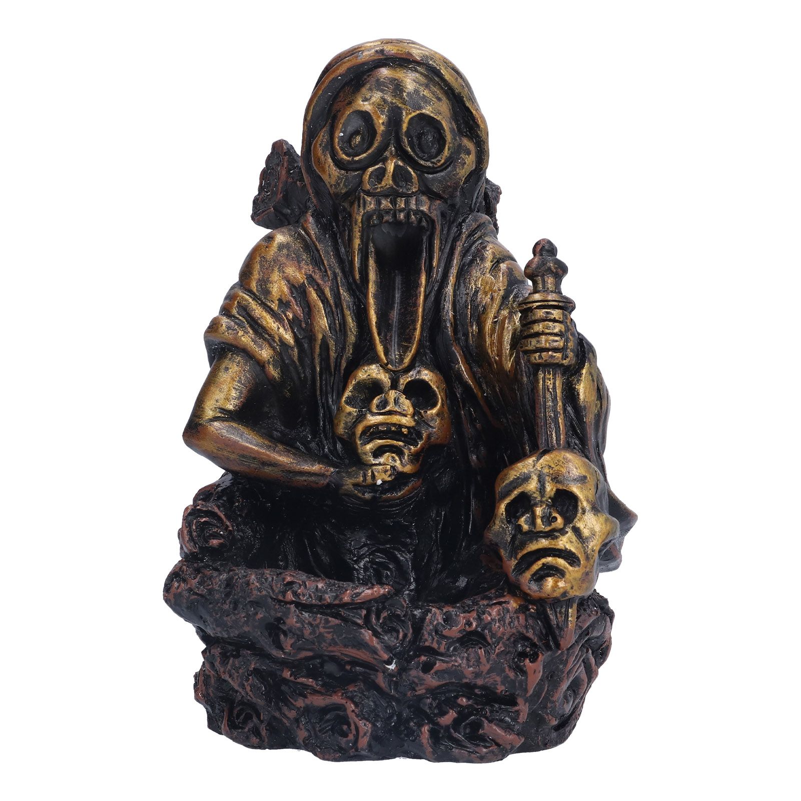 Resin Incense Burner Skull Head Incense Holder Halloween Craft Gift Home view 2