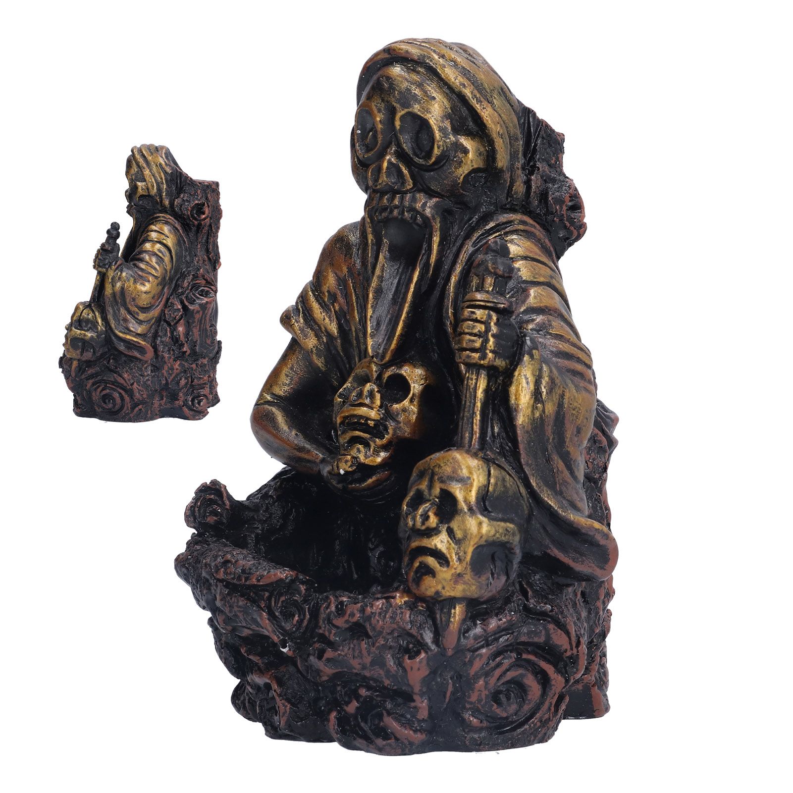 Resin Incense Burner Skull Head Incense Holder Halloween Craft Gift Home view 8