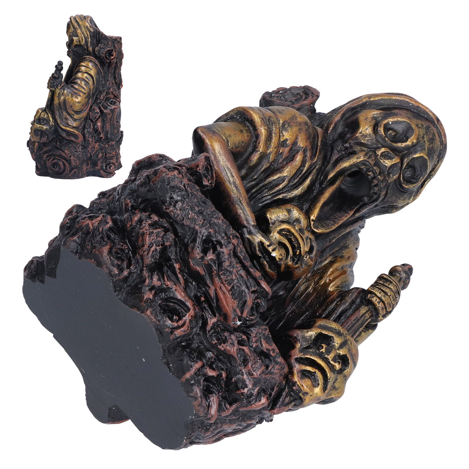 Resin Incense Burner Skull Head Incense Holder Halloween Craft Gift Home view 9