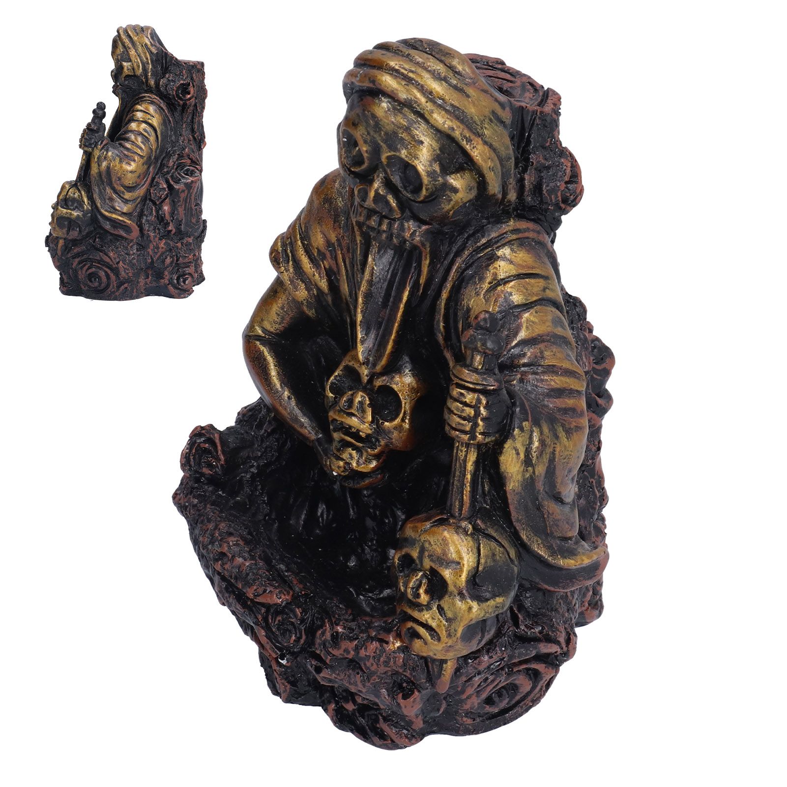 Resin Incense Burner Skull Head Incense Holder Halloween Craft Gift Home view 10