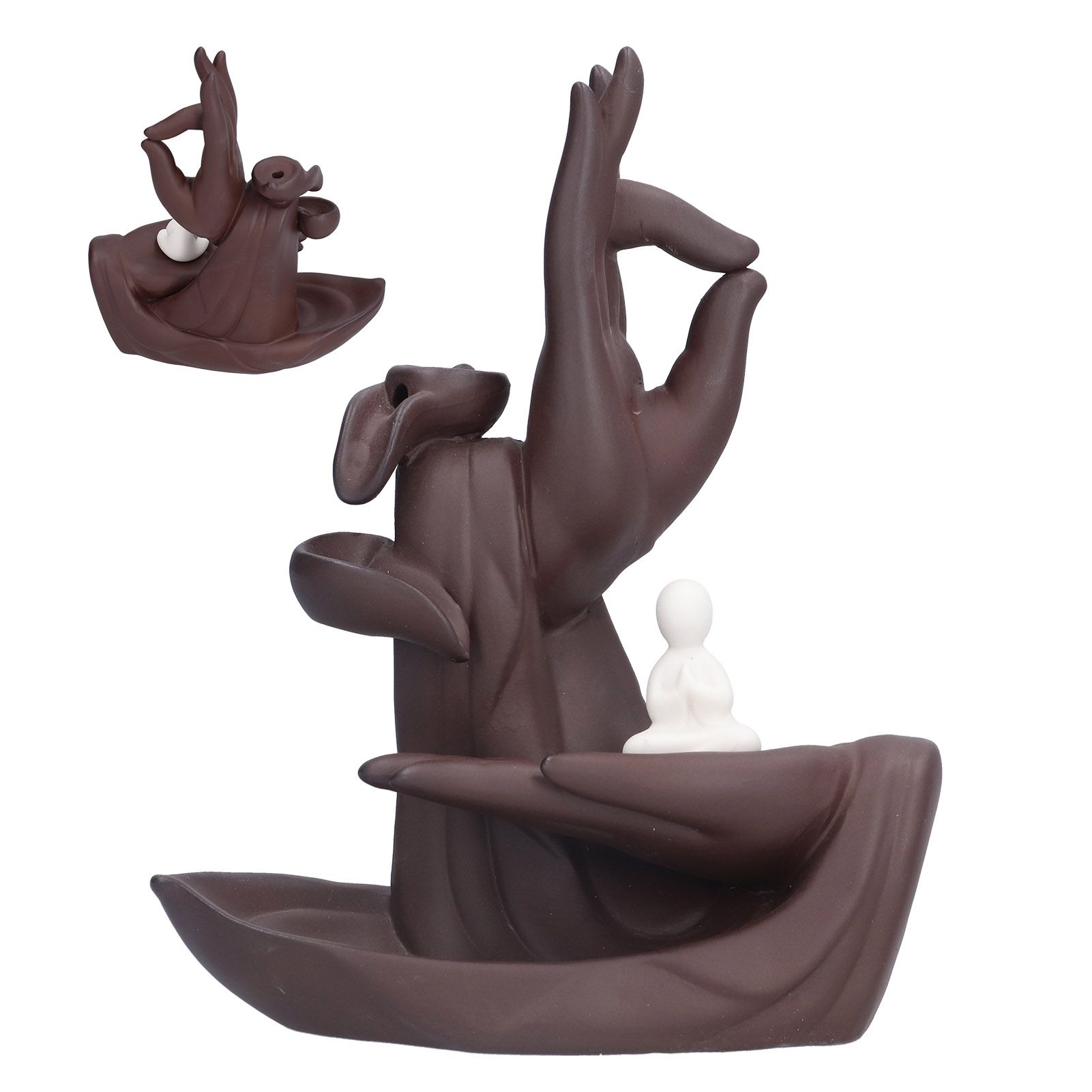 Buddha Hand Incense Burner HandMade Backflow Incense Holder Ornament for Home view 7