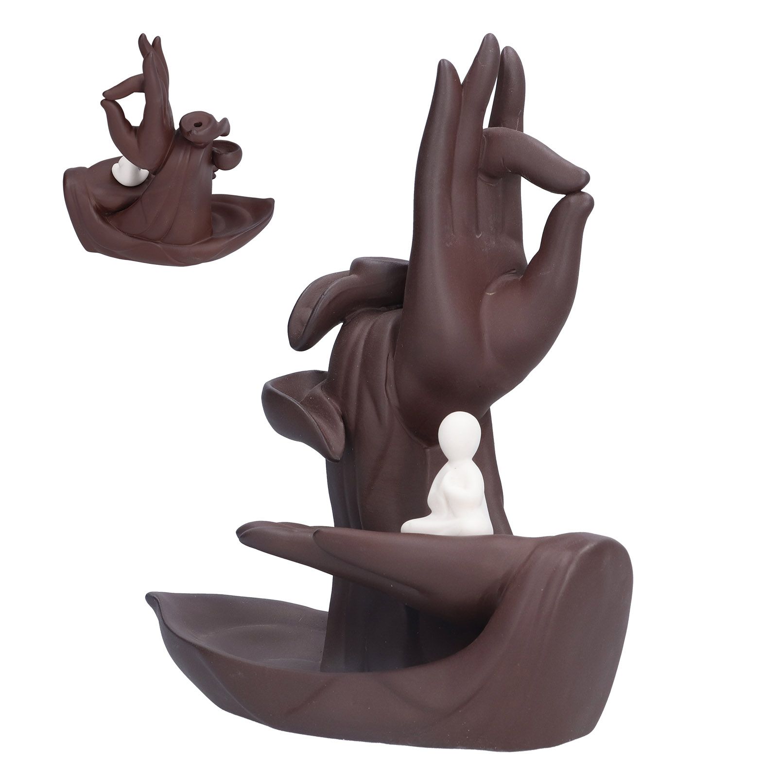 Buddha Hand Incense Burner HandMade Backflow Incense Holder Ornament for Home view 8