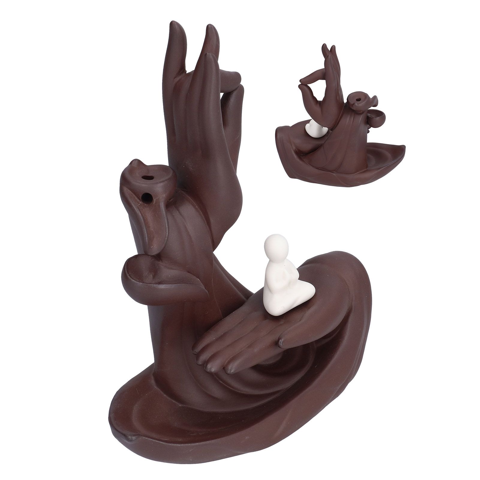 Buddha Hand Incense Burner HandMade Backflow Incense Holder Ornament for Home view 9