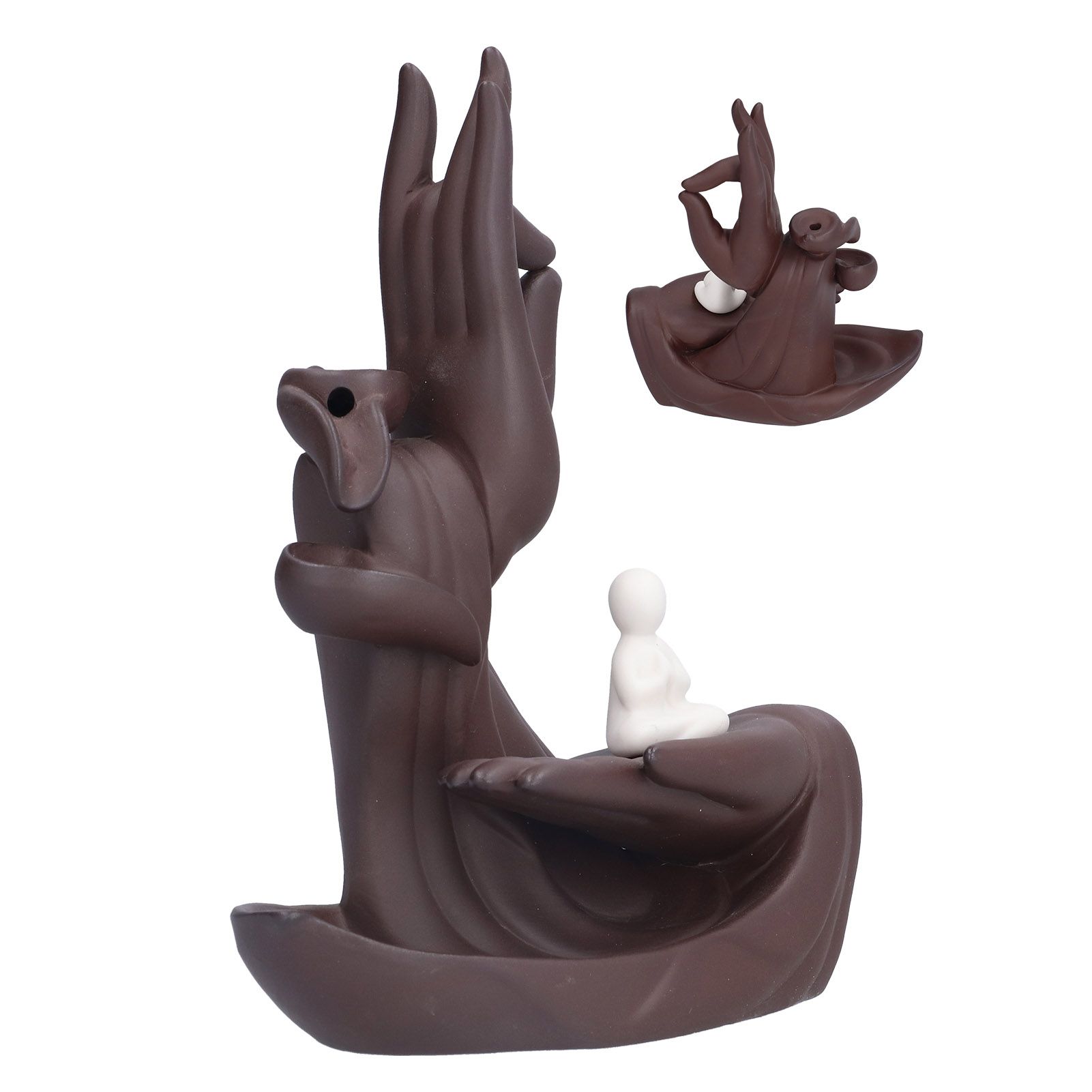 Buddha Hand Incense Burner HandMade Backflow Incense Holder Ornament for Home view 10