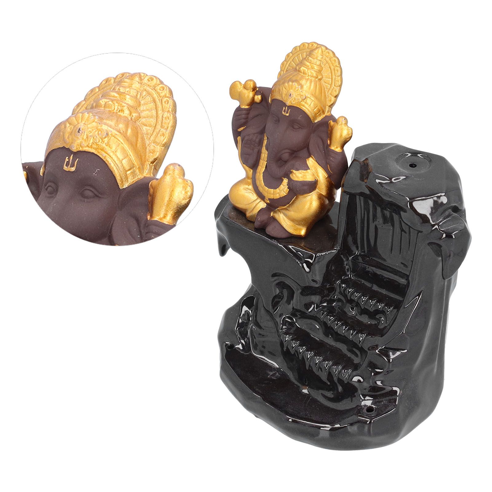 Backflow Incense Burner Desktop Waterfall Incense Holder Ornament for Sauna view 3