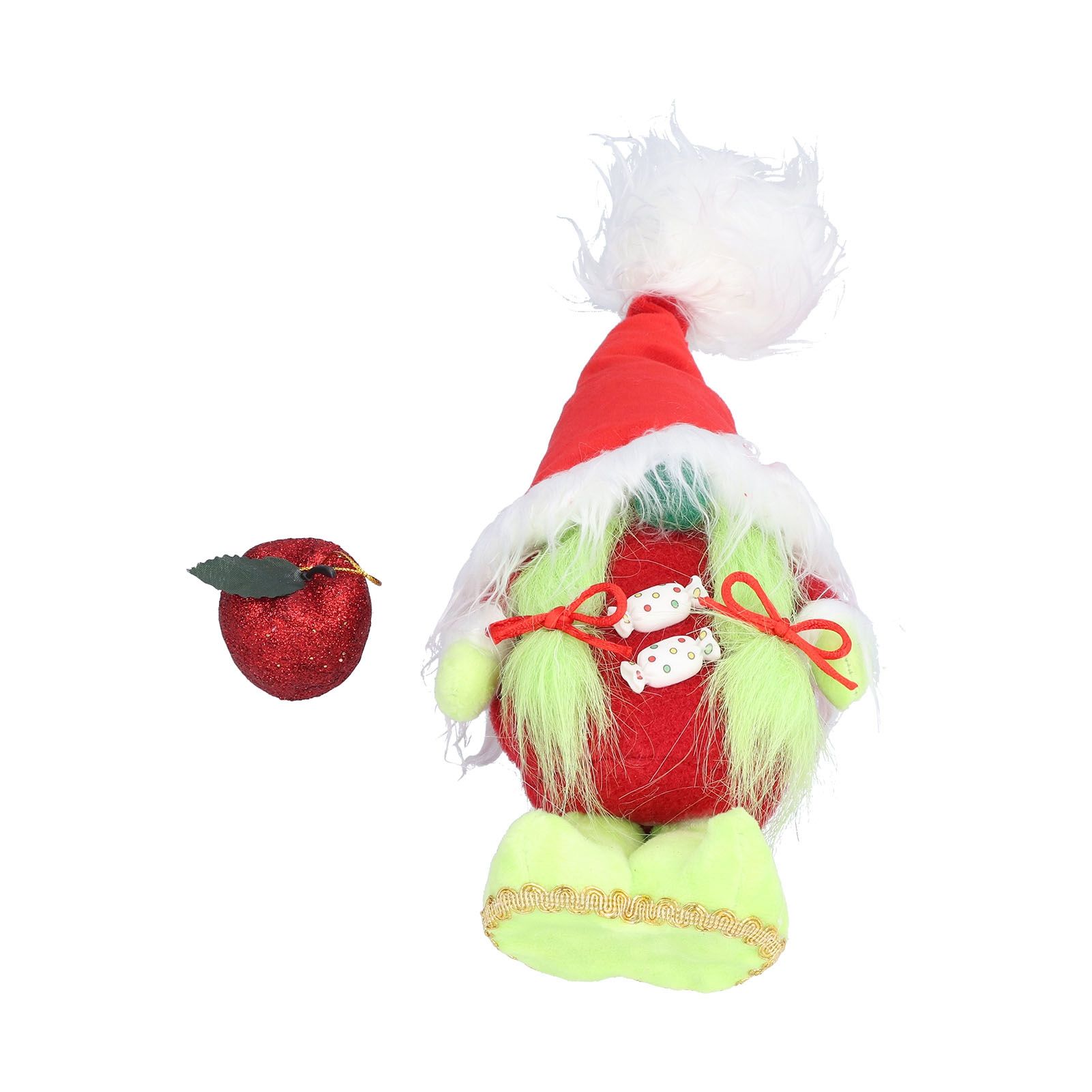 Faceless Standing Doll Dwarf Elf GreenHaired Plush Doll for Desktop Shelf