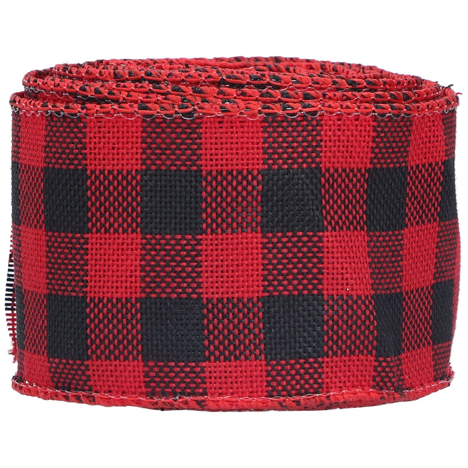 5m Christmas Wired Edge Ribbon Decorative Plaid Ribbon for Home DIY Gift view 3