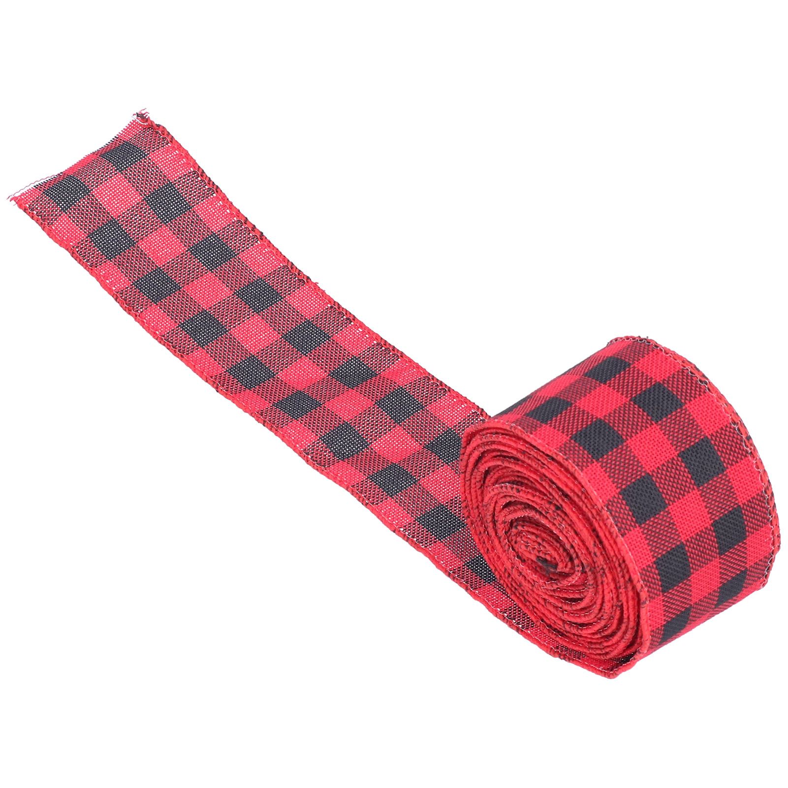 5m Christmas Wired Edge Ribbon Decorative Plaid Ribbon for Home DIY Gift view 7