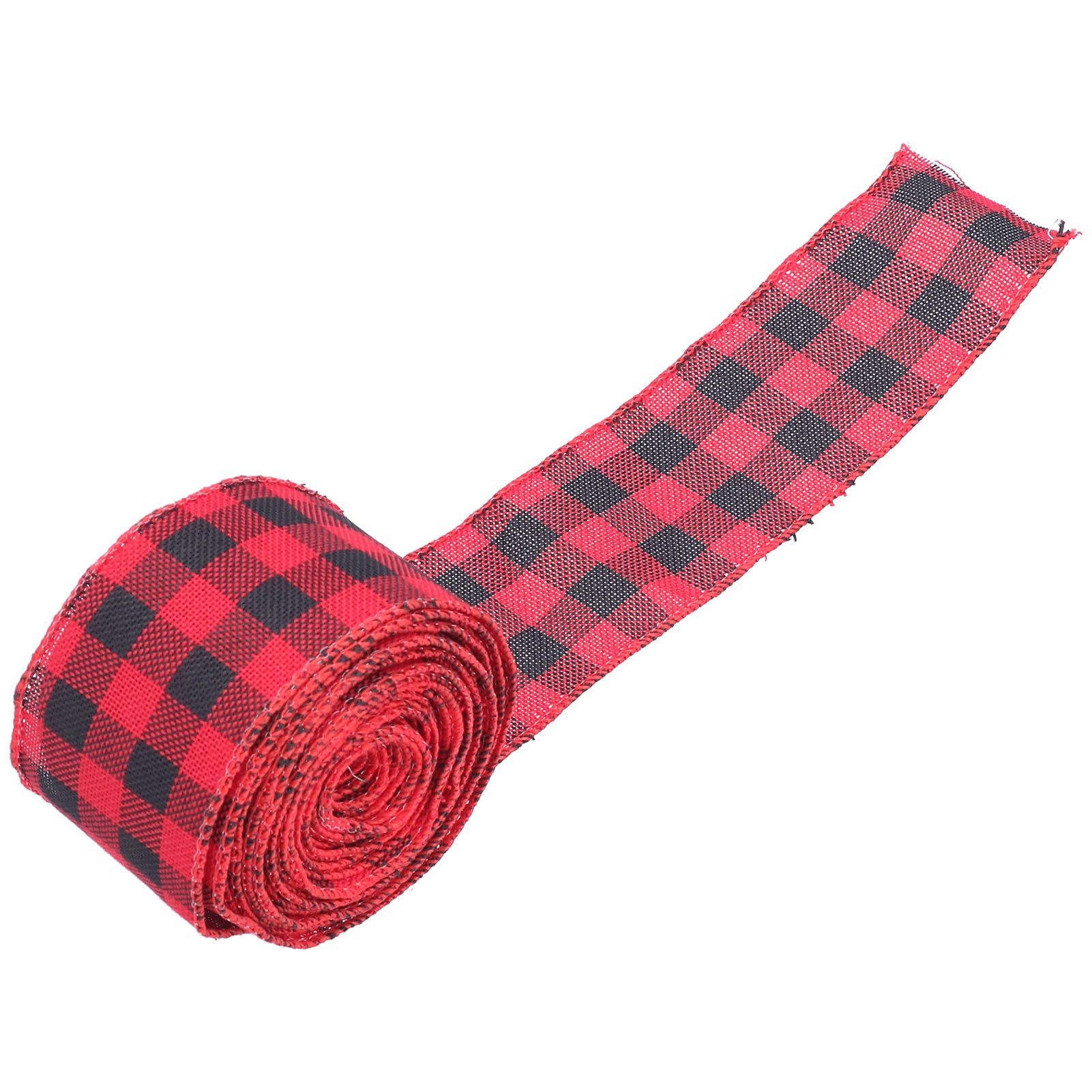 5m Christmas Wired Edge Ribbon Decorative Plaid Ribbon for Home DIY Gift view 9