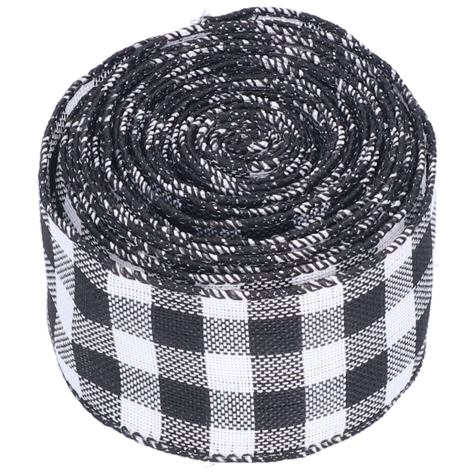 5m Christmas Wired Edge Ribbon Decorative Plaid Ribbon for Home DIY Gift view 2