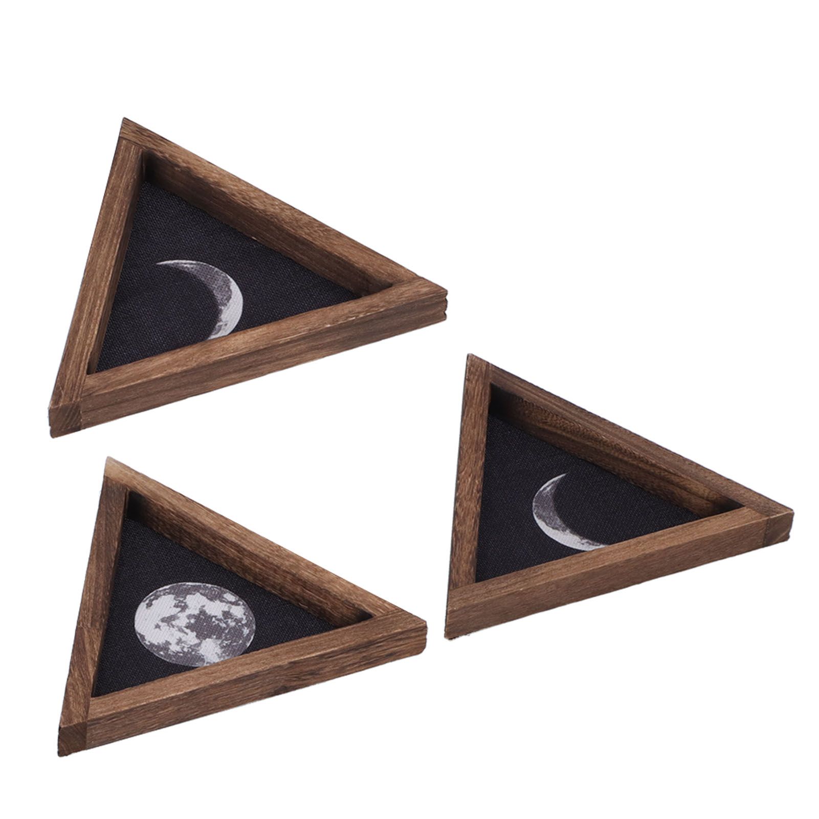 3Pcs Rustic Wall Moon Phase Decor Traingular Wall Decoration for Bedroom view 5
