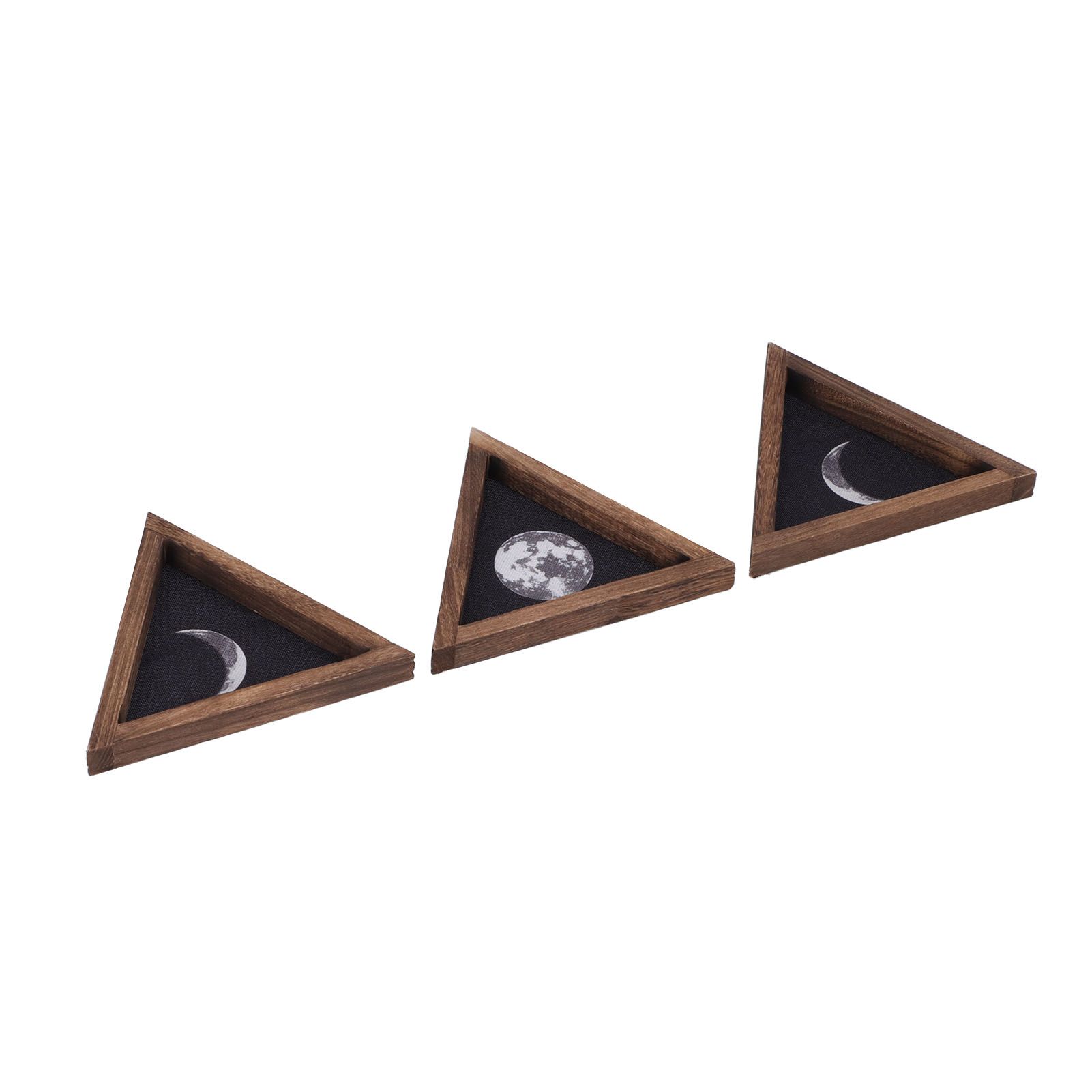3Pcs Rustic Wall Moon Phase Decor Traingular Wall Decoration for Bedroom view 6