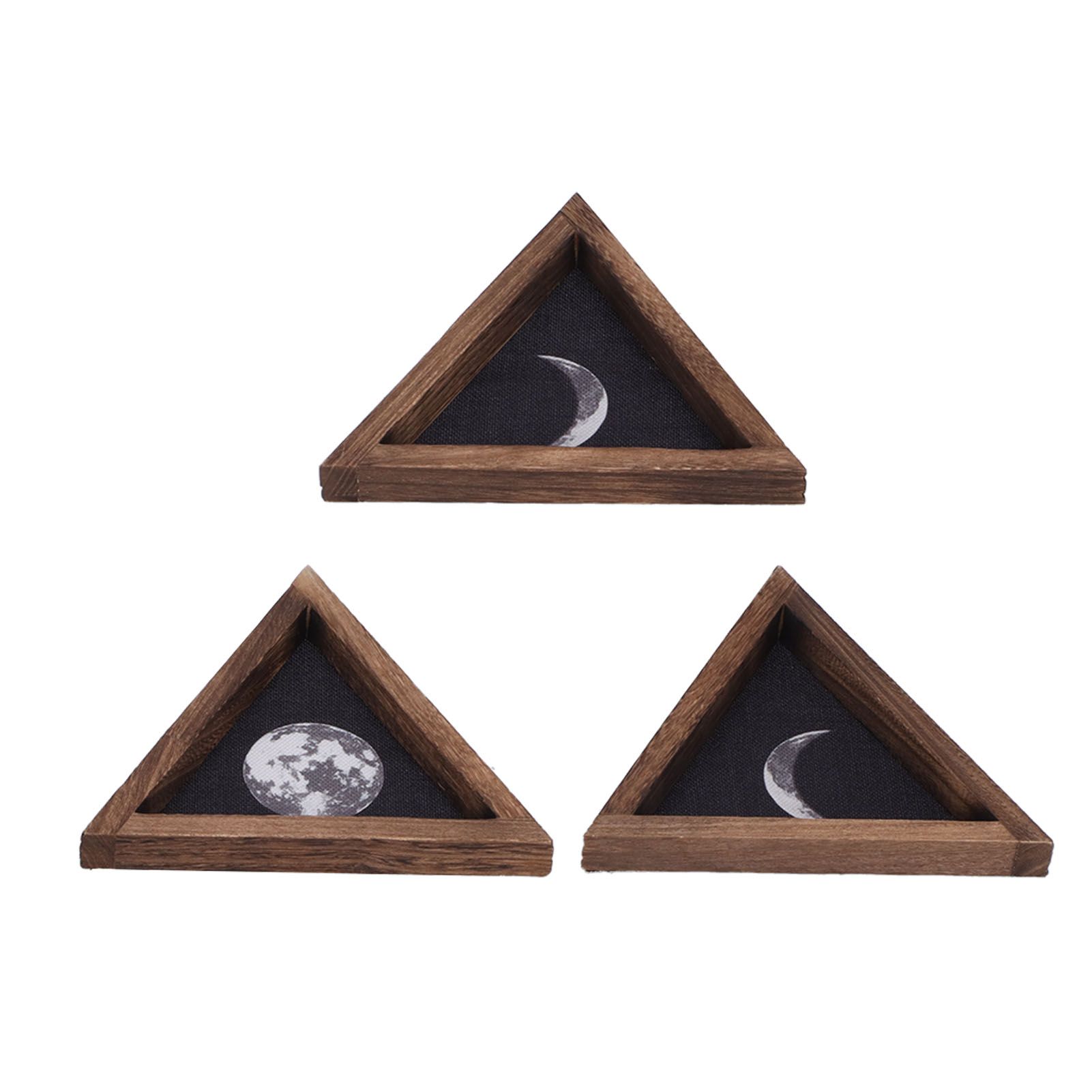 3Pcs Rustic Wall Moon Phase Decor Traingular Wall Decoration for Bedroom view 7