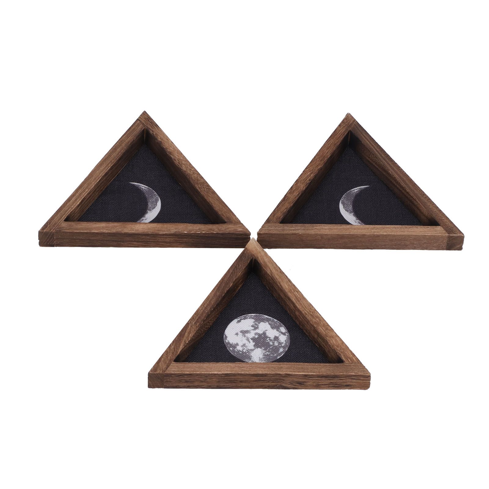3Pcs Rustic Wall Moon Phase Decor Traingular Wall Decoration for Bedroom view 8