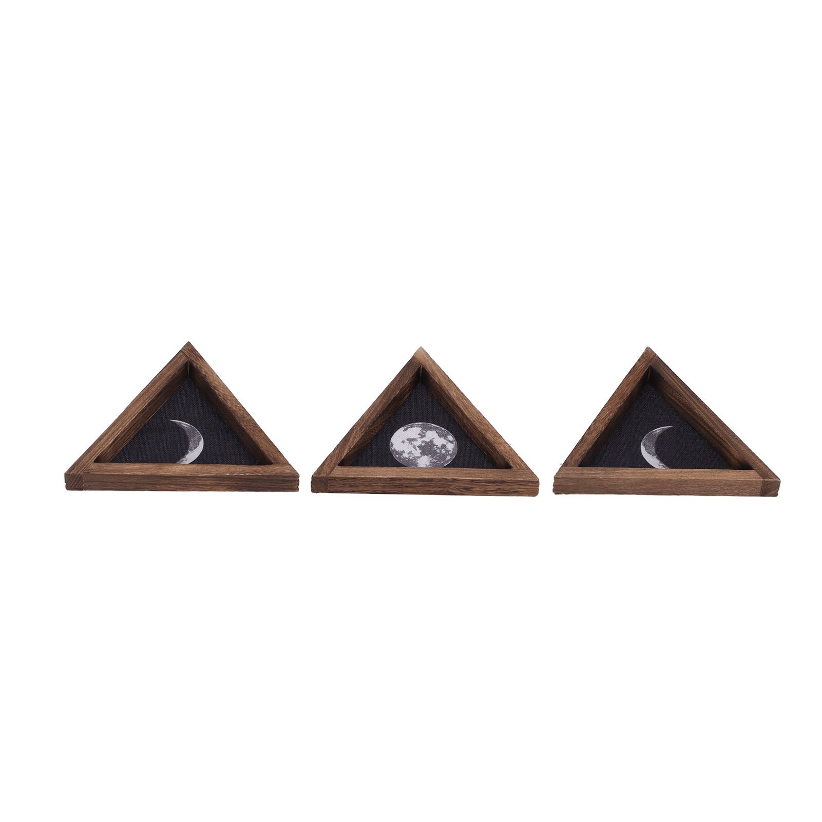 3Pcs Rustic Wall Moon Phase Decor Traingular Wall Decoration for Bedroom view 9