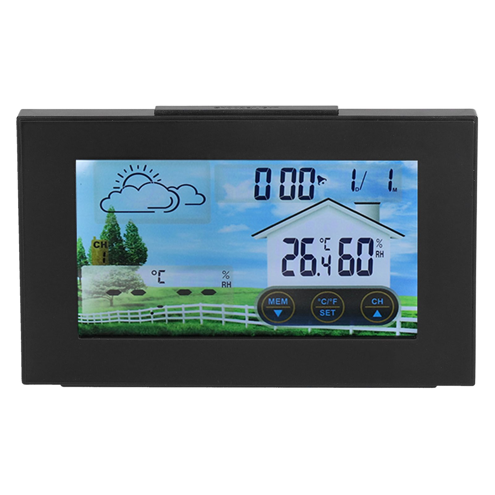 Weather Clock with Color Touch Screen Backlight Indoor Outdoor Thermometer view 5
