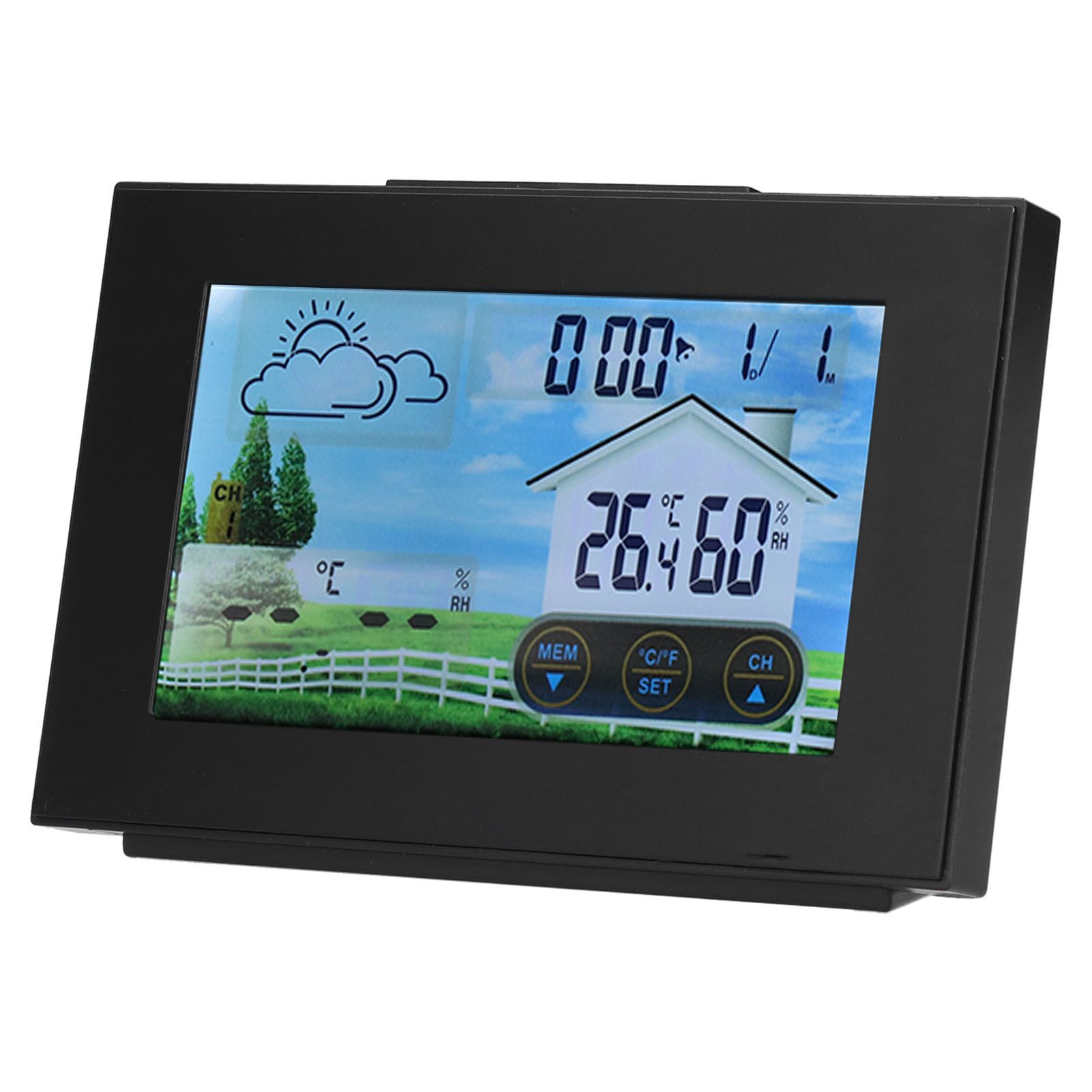 Weather Clock with Color Touch Screen Backlight Indoor Outdoor Thermometer view 10